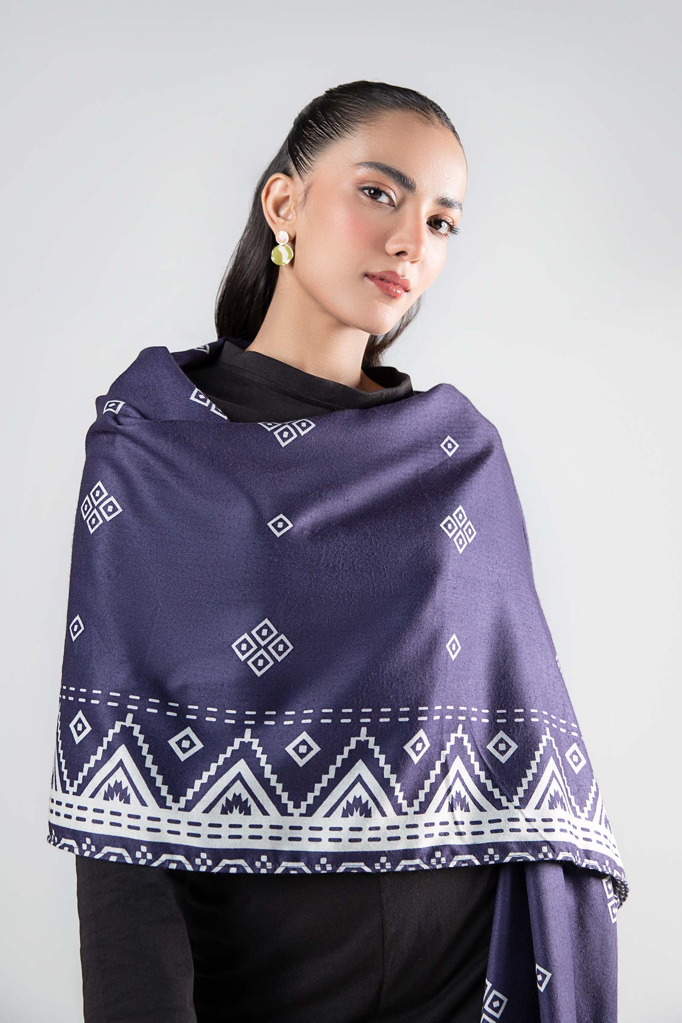 Printed Twill Shawl | MB-WS24-86