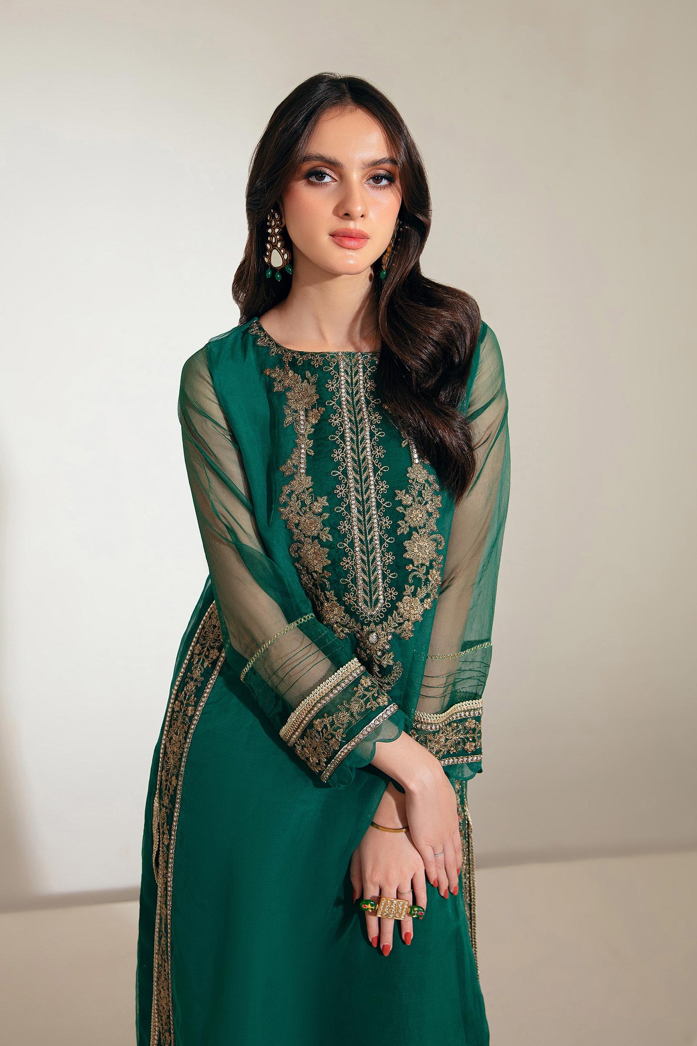 Embroidered Raw Silk Shirt | MB-F23-410