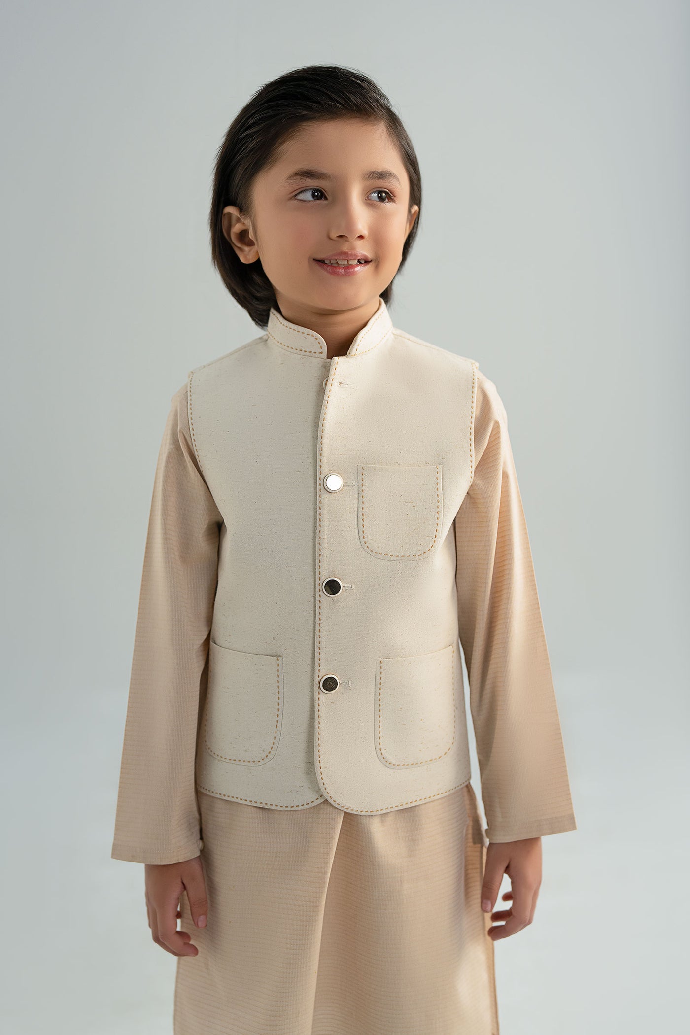 Natural Karandi Waistcoat | MBK-WC25-03