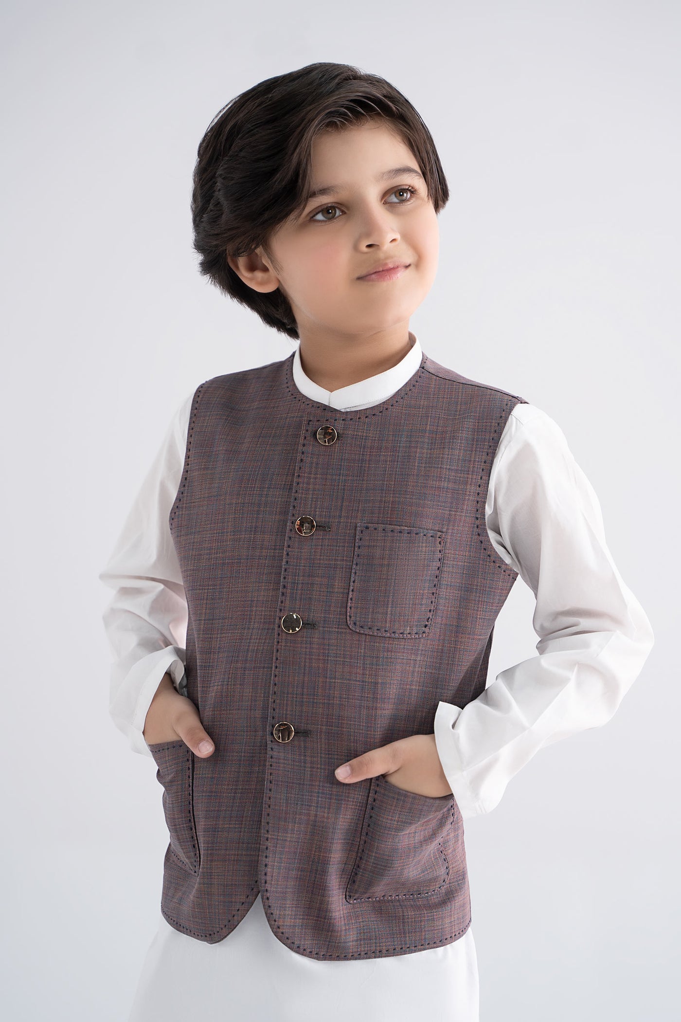 Blended Peach Waistcoat | MBK-WC25-04