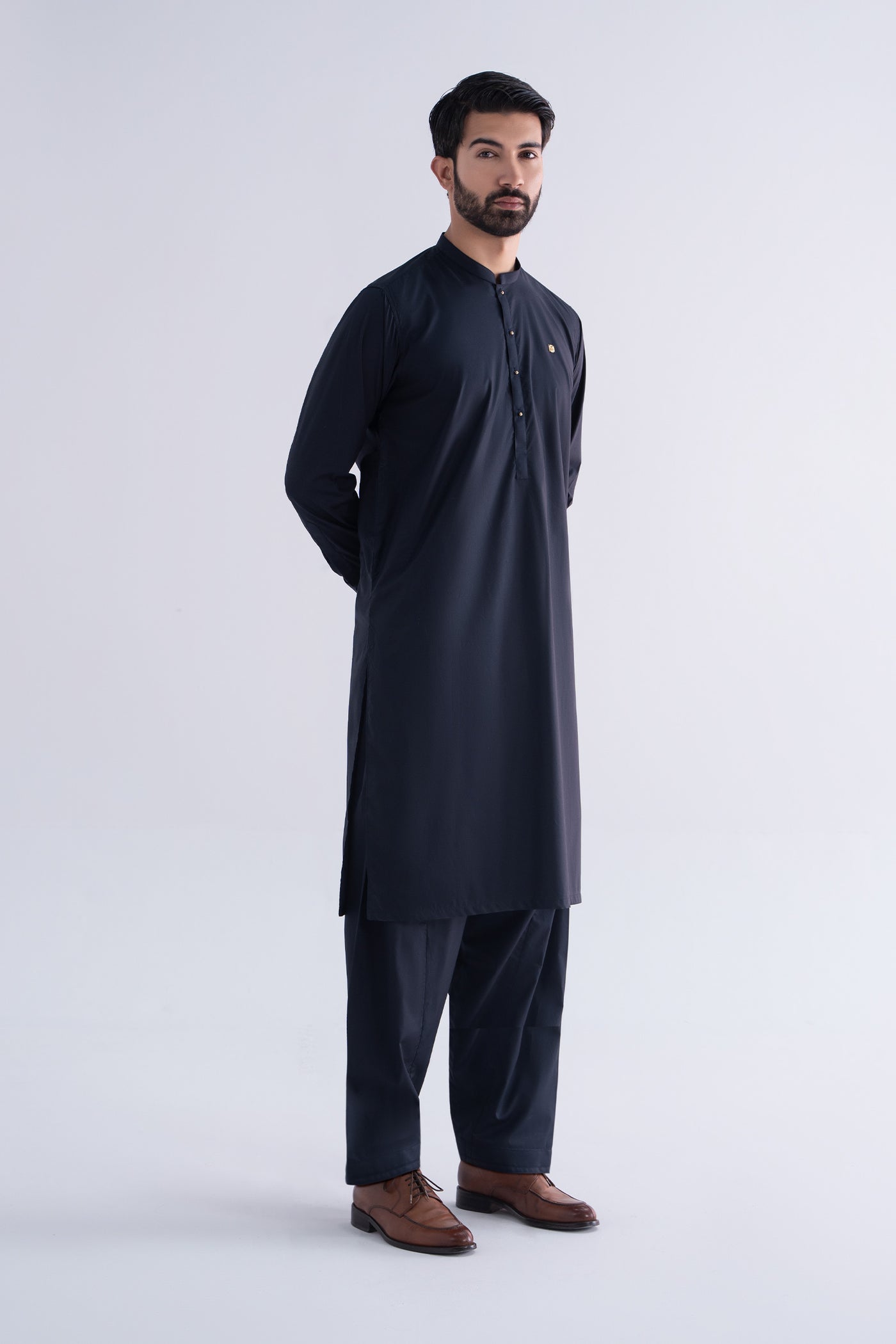 2 Piece Embroidered Cotton Suit | MBMS-2P25-09