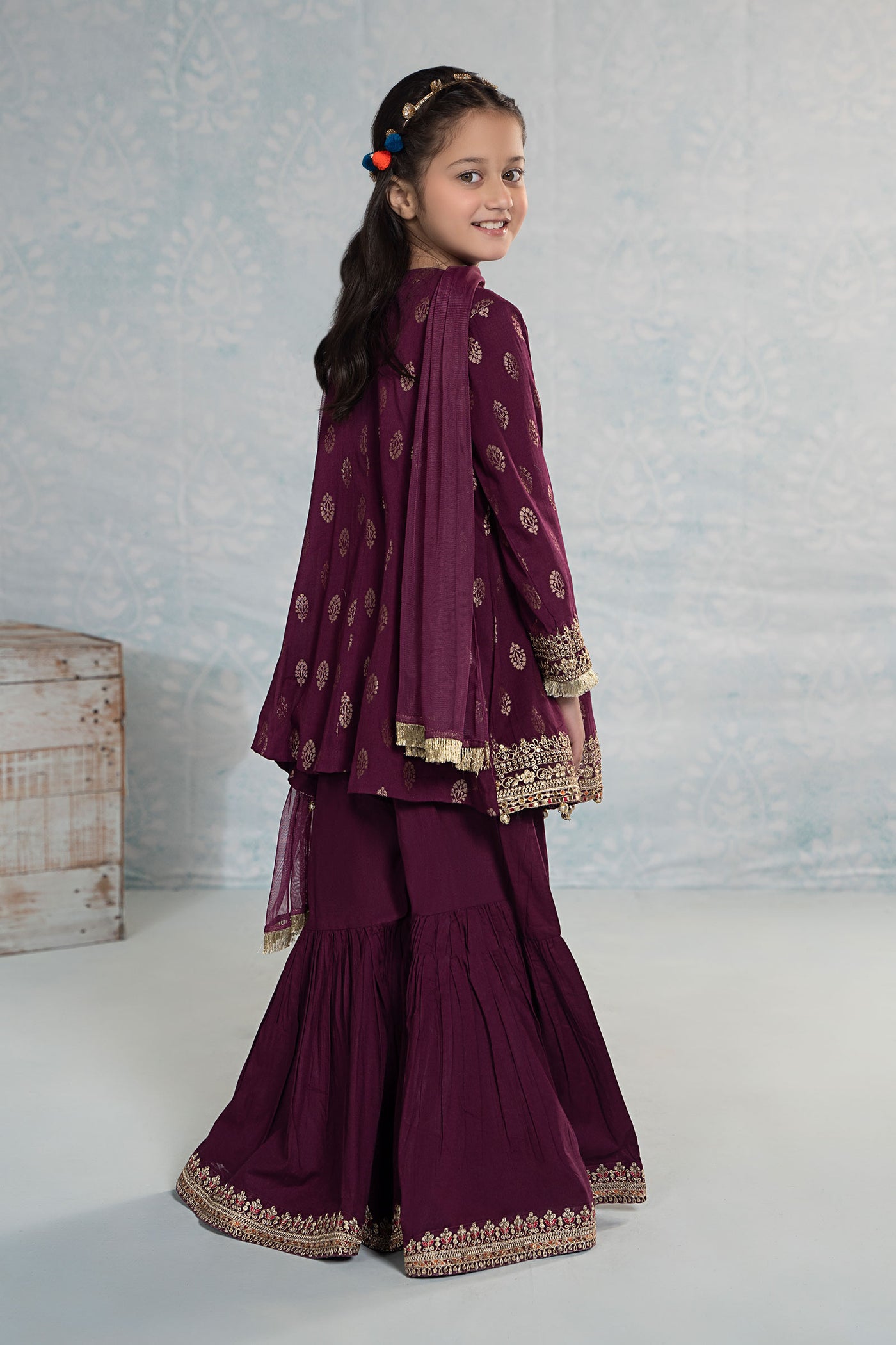 3 Piece Embroidered Jacquard Suit | MKD-EF24-12