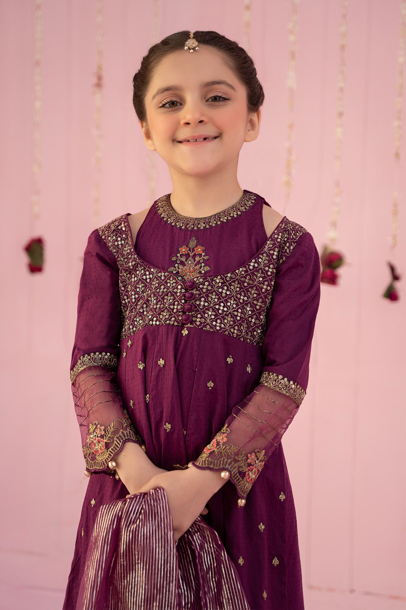 3 Piece Embroidered Dobby Suit | MKD-EF24-21