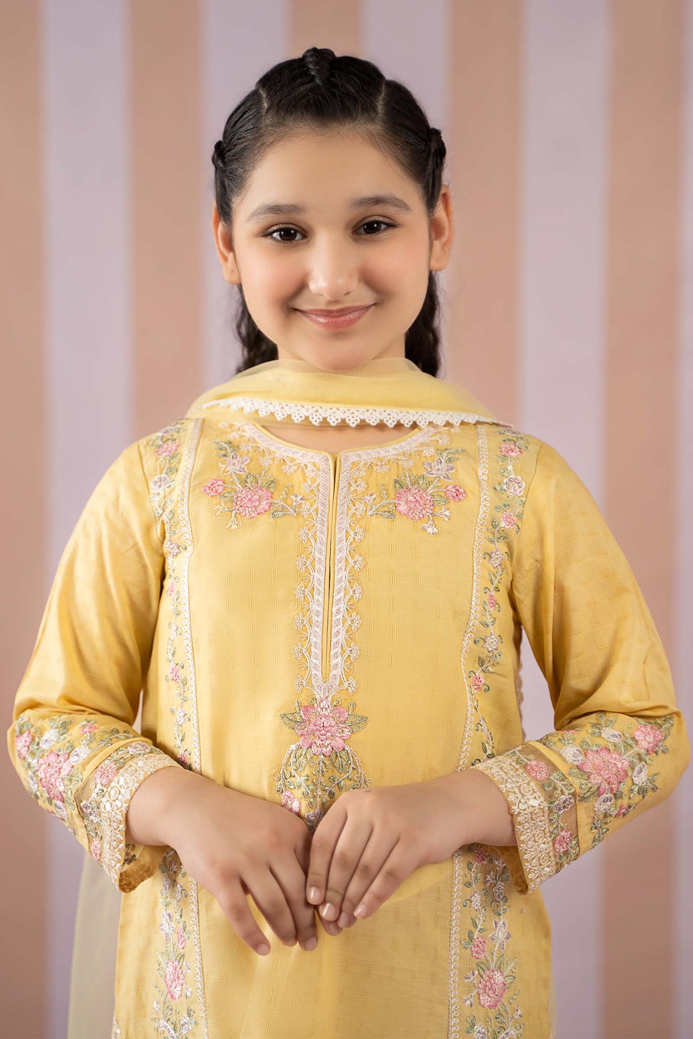 3 Piece Embroidered Dobby Lawn Suit | MKD-EF25-50