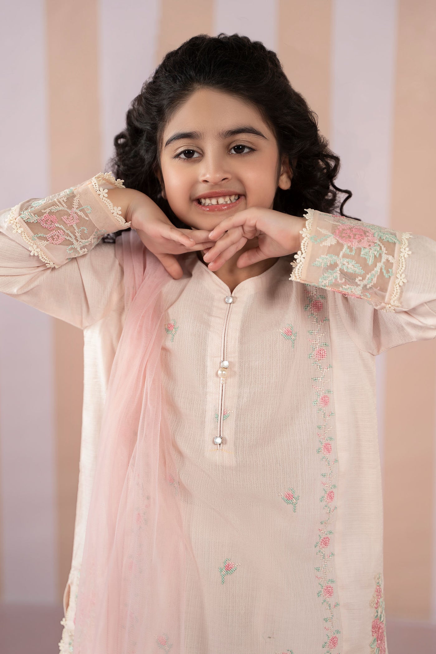 3 Piece Embroidered Dobby Lawn Suit | MKD-EF25-52