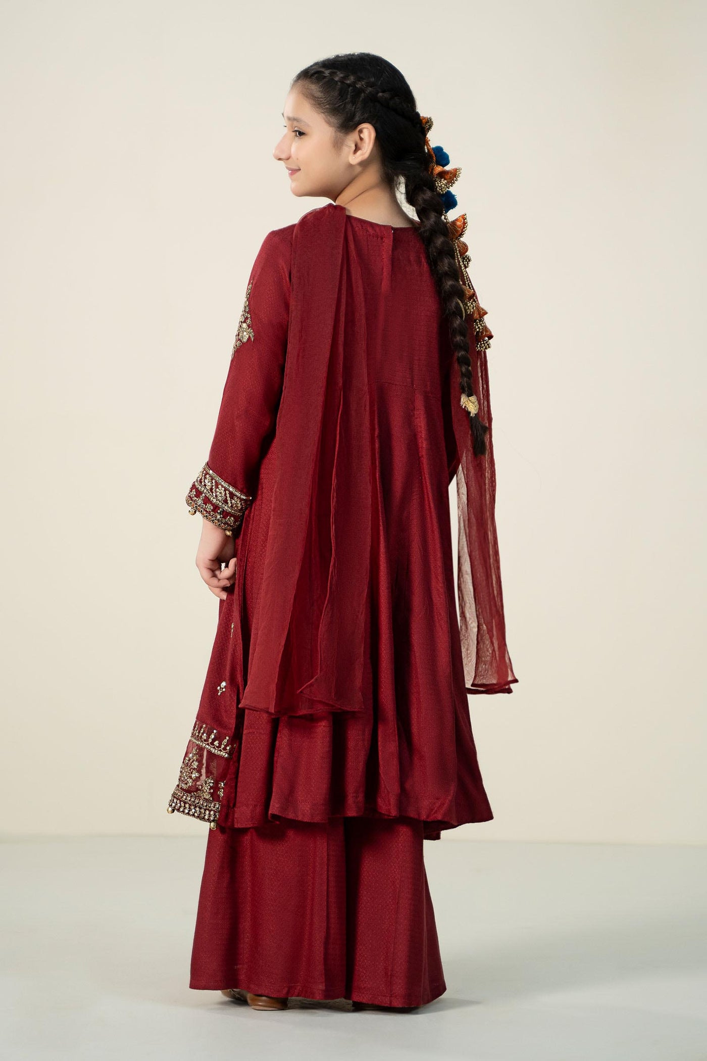 3 Piece Embroidered Linen Suit | MKD-W24-02