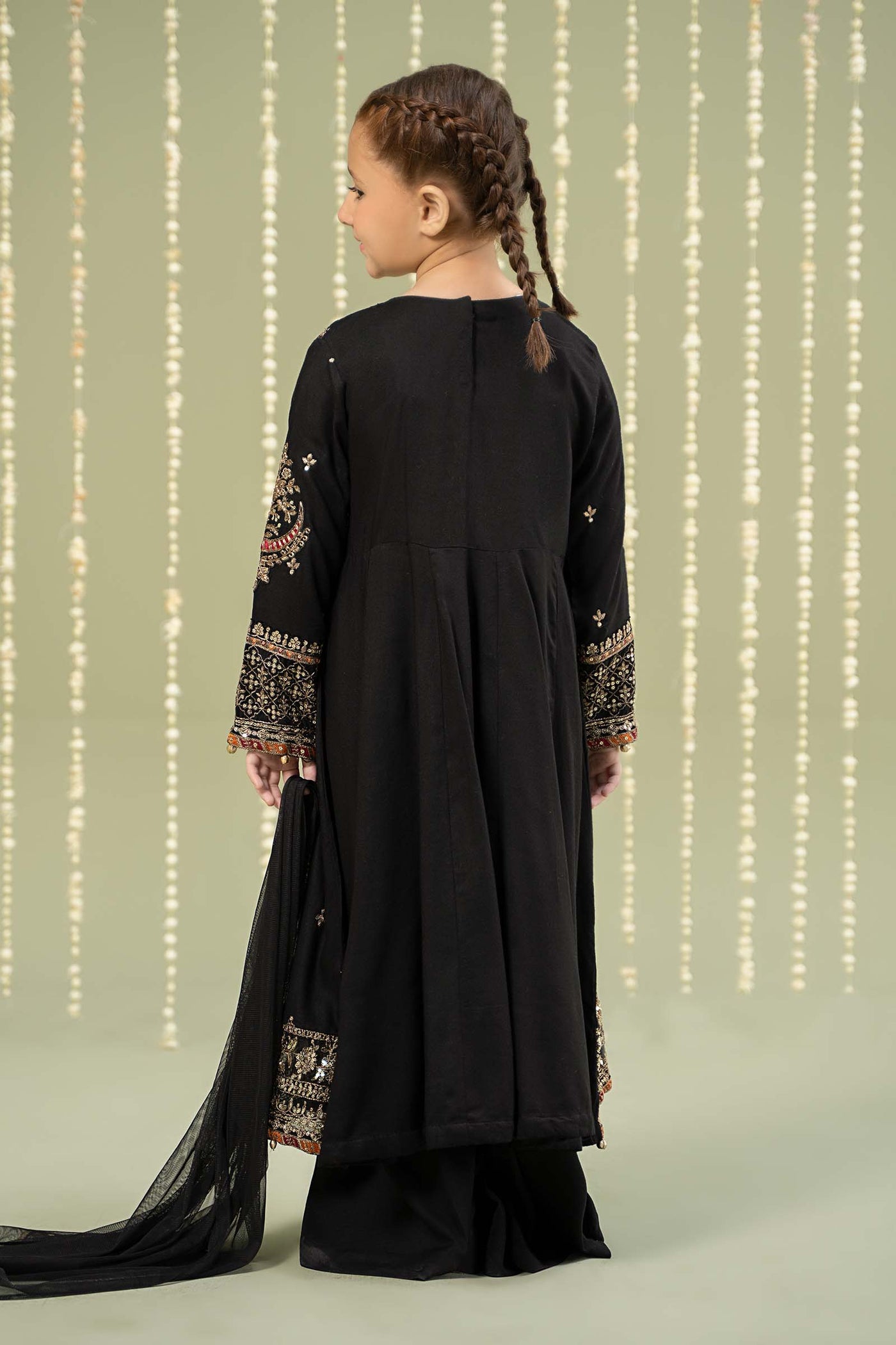 3 Piece Embroidered Linen Suit | MKD-W24-07