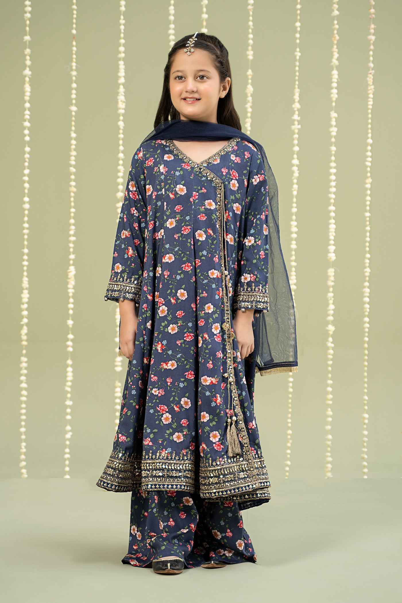 3 Piece Printed Linen Suit | MKD-W24-26