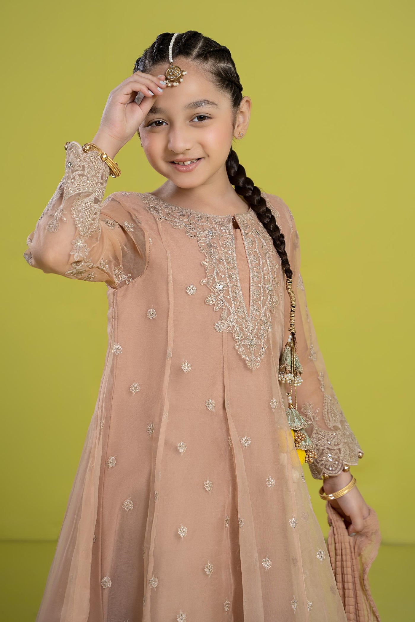 3 Piece Embroidered Organza Suit | MKS-EF24-05