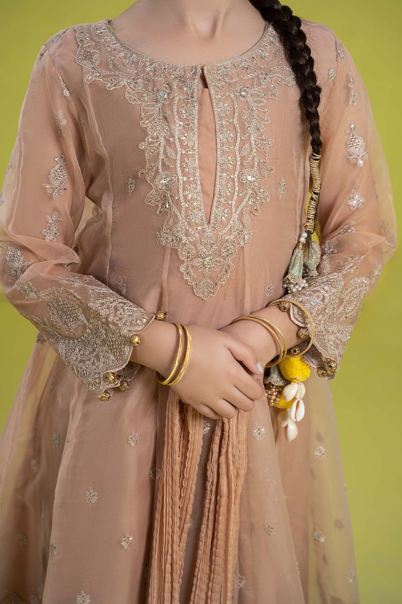 3 Piece Embroidered Organza Suit | MKS-EF24-05