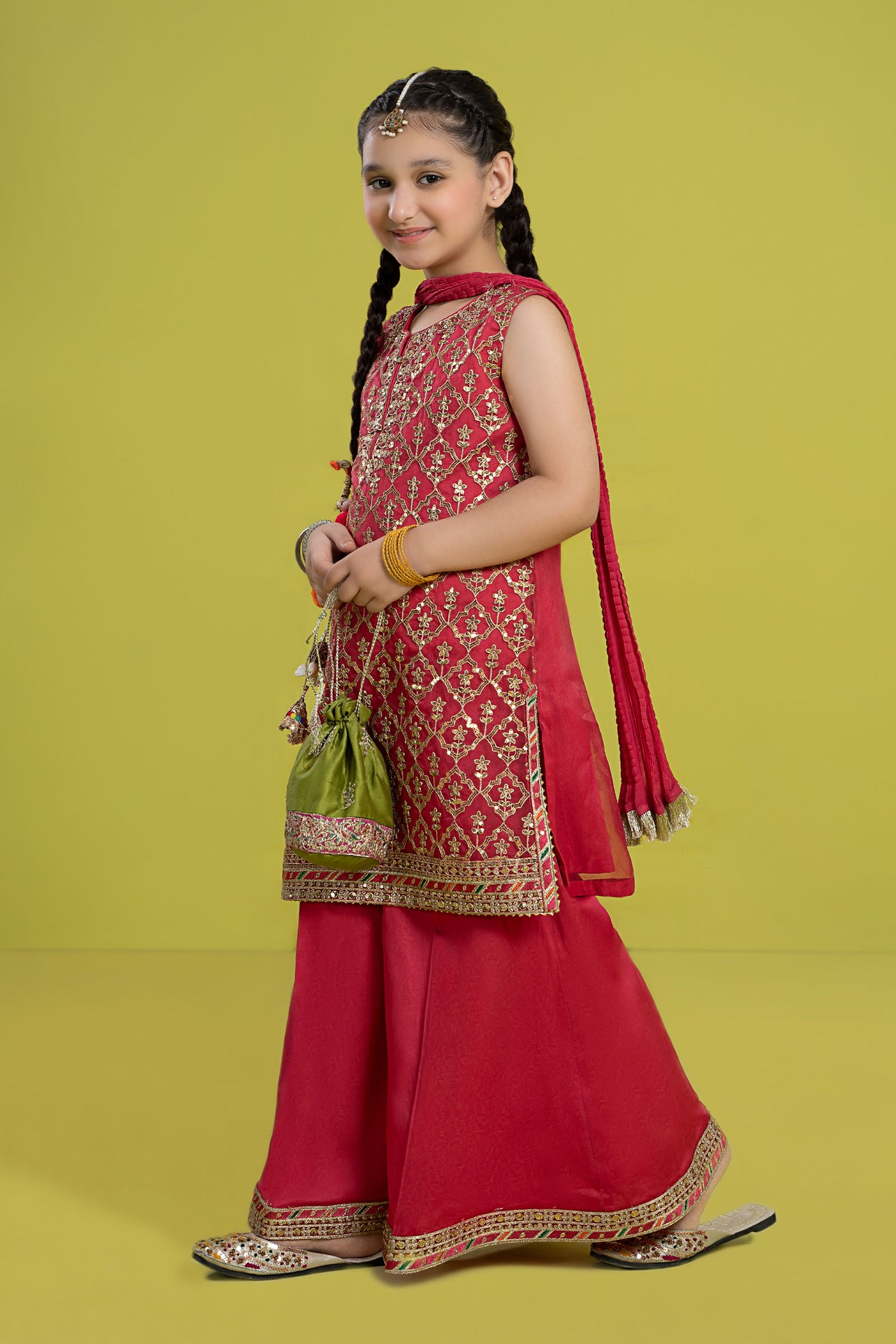 3 Piece Embroidered Organza Suit | MKS-EF24-14