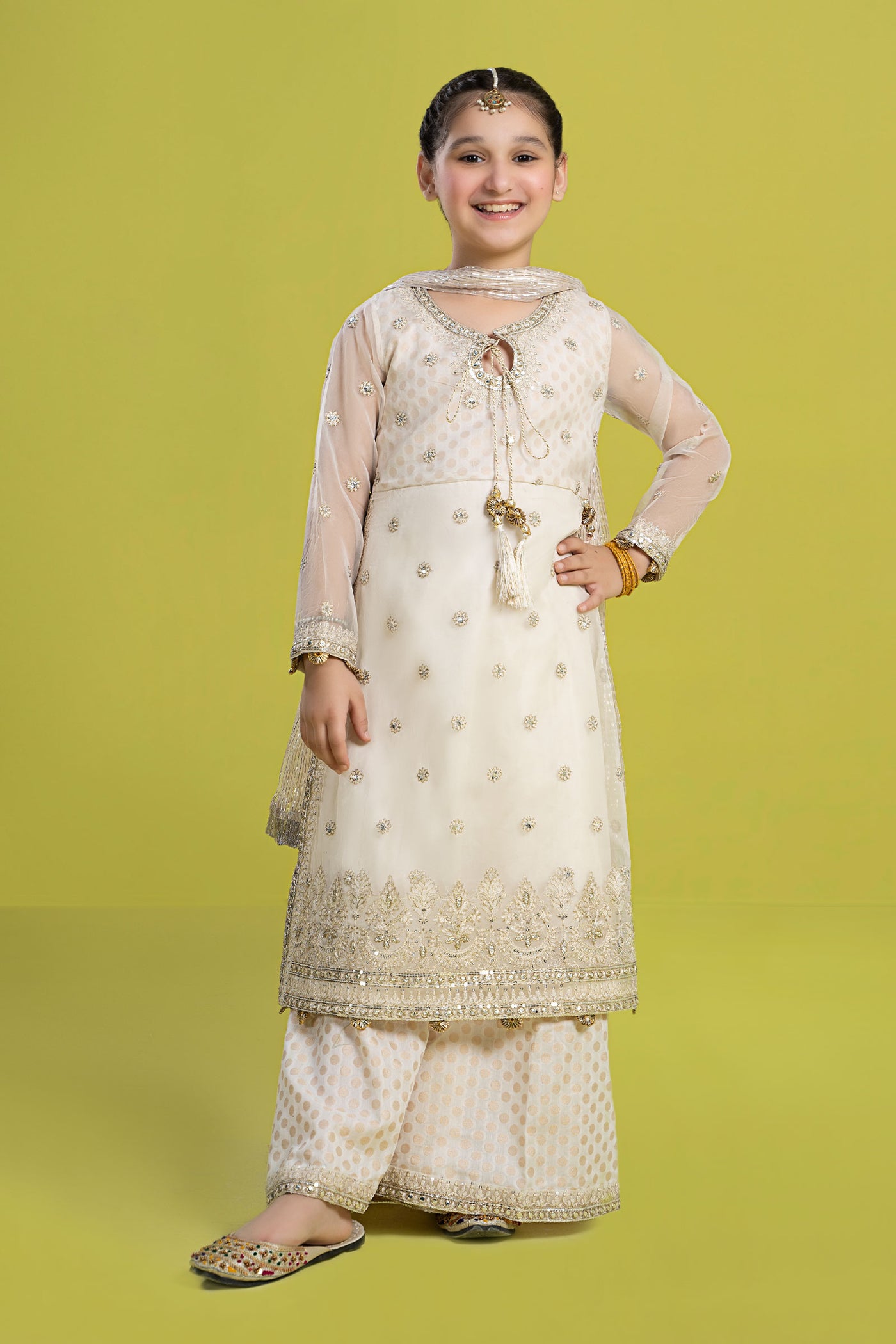 3 Piece Embroidered Organza Suit | MKS-EF24-25