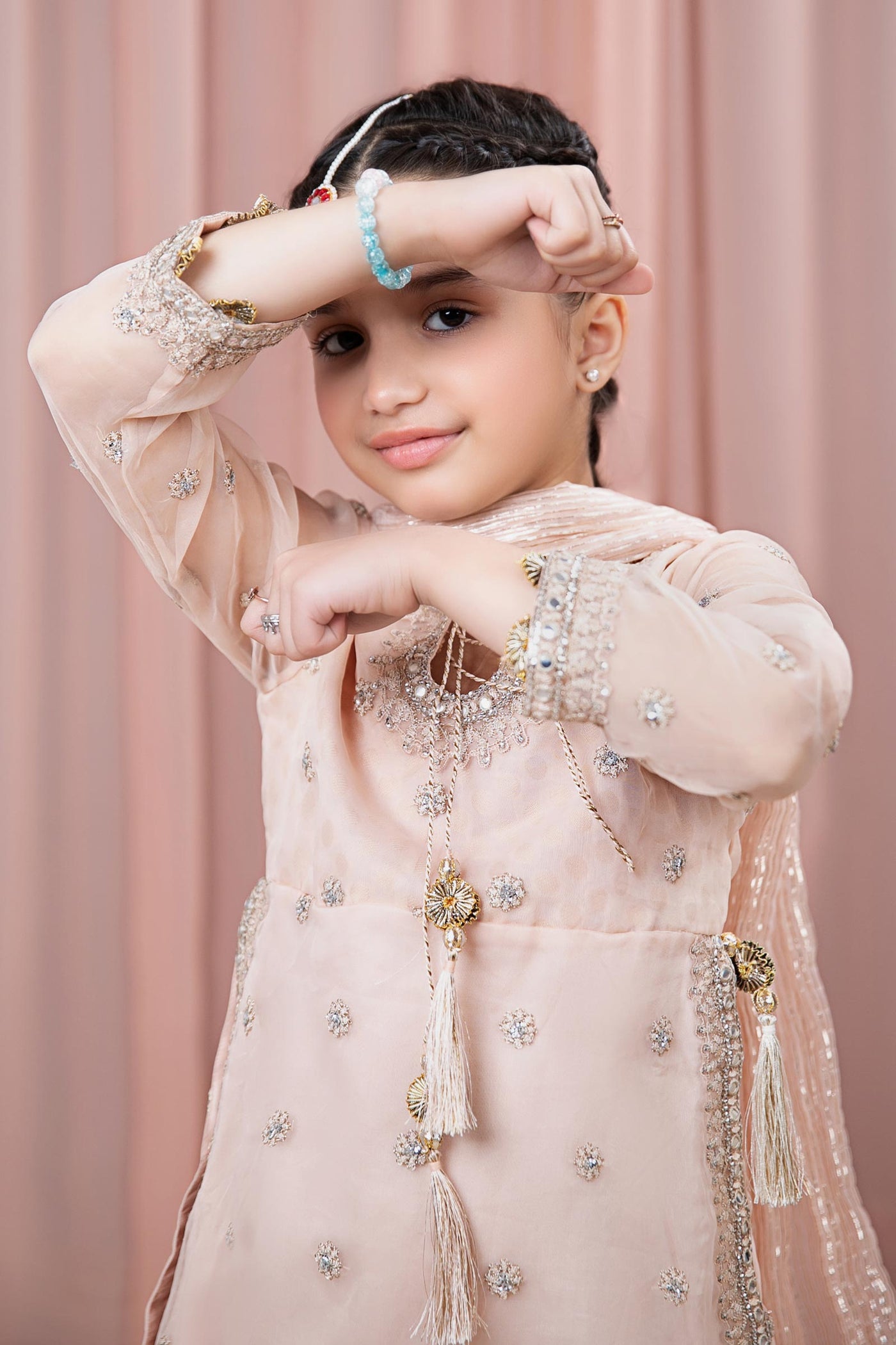 3 Piece Embroidered Organza Suit | MKS-EF24-25