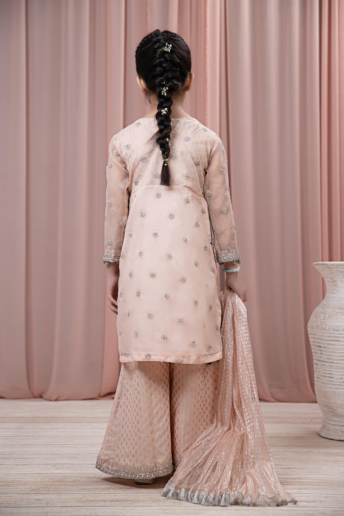 3 Piece Embroidered Organza Suit | MKS-EF24-25