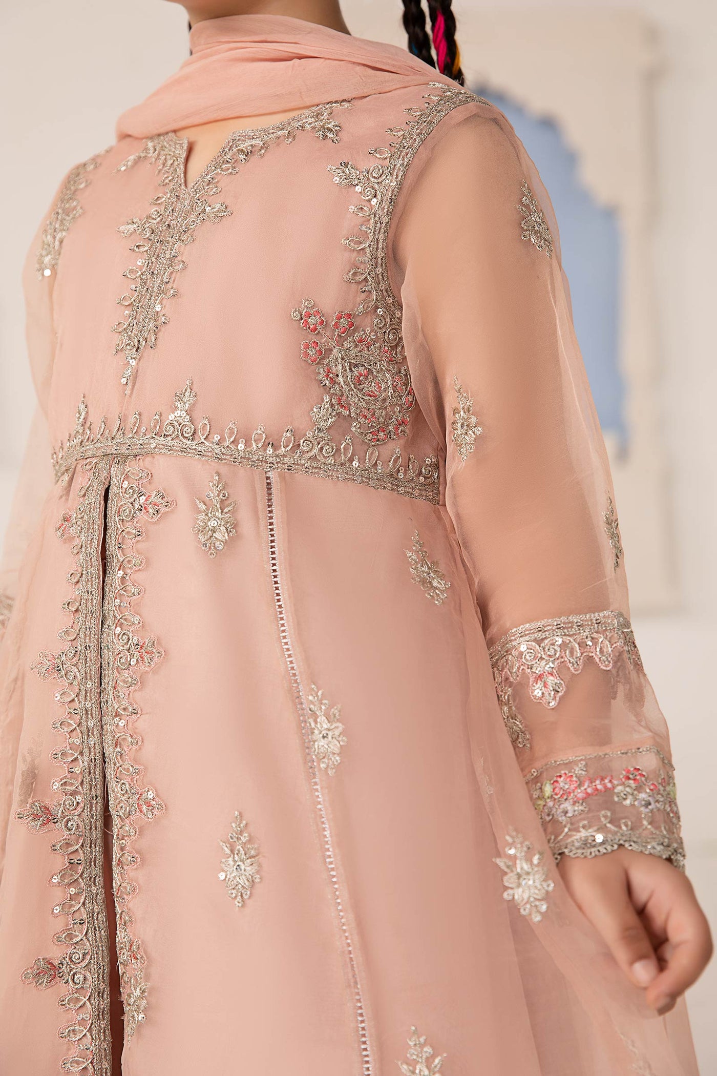 3 Piece Embroidered Organza Suit | MKS-EA24-01