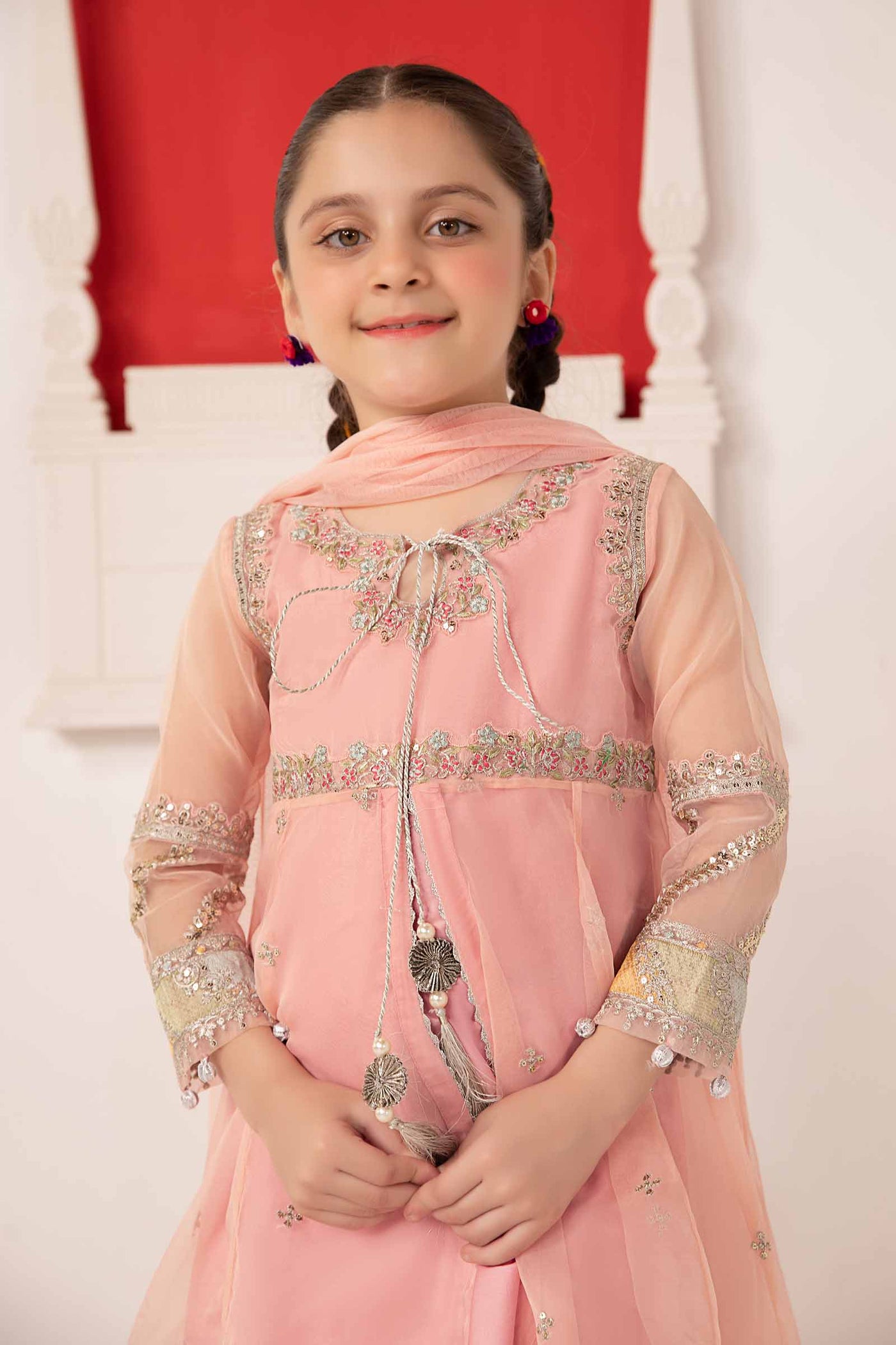 3 Piece Embroidered Organza Suit | MKS-EA24-18