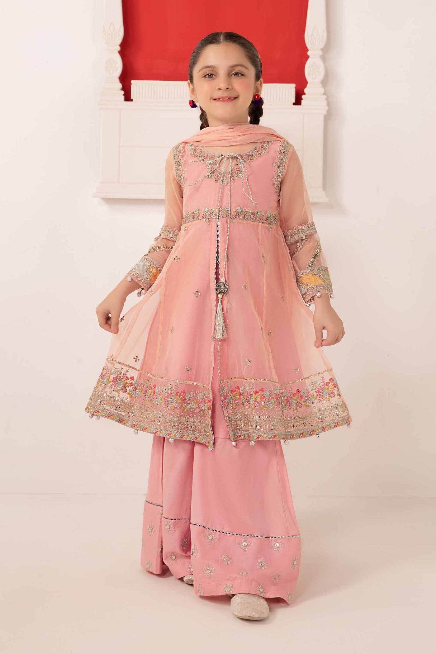 3 Piece Embroidered Organza Suit | MKS-EA24-18