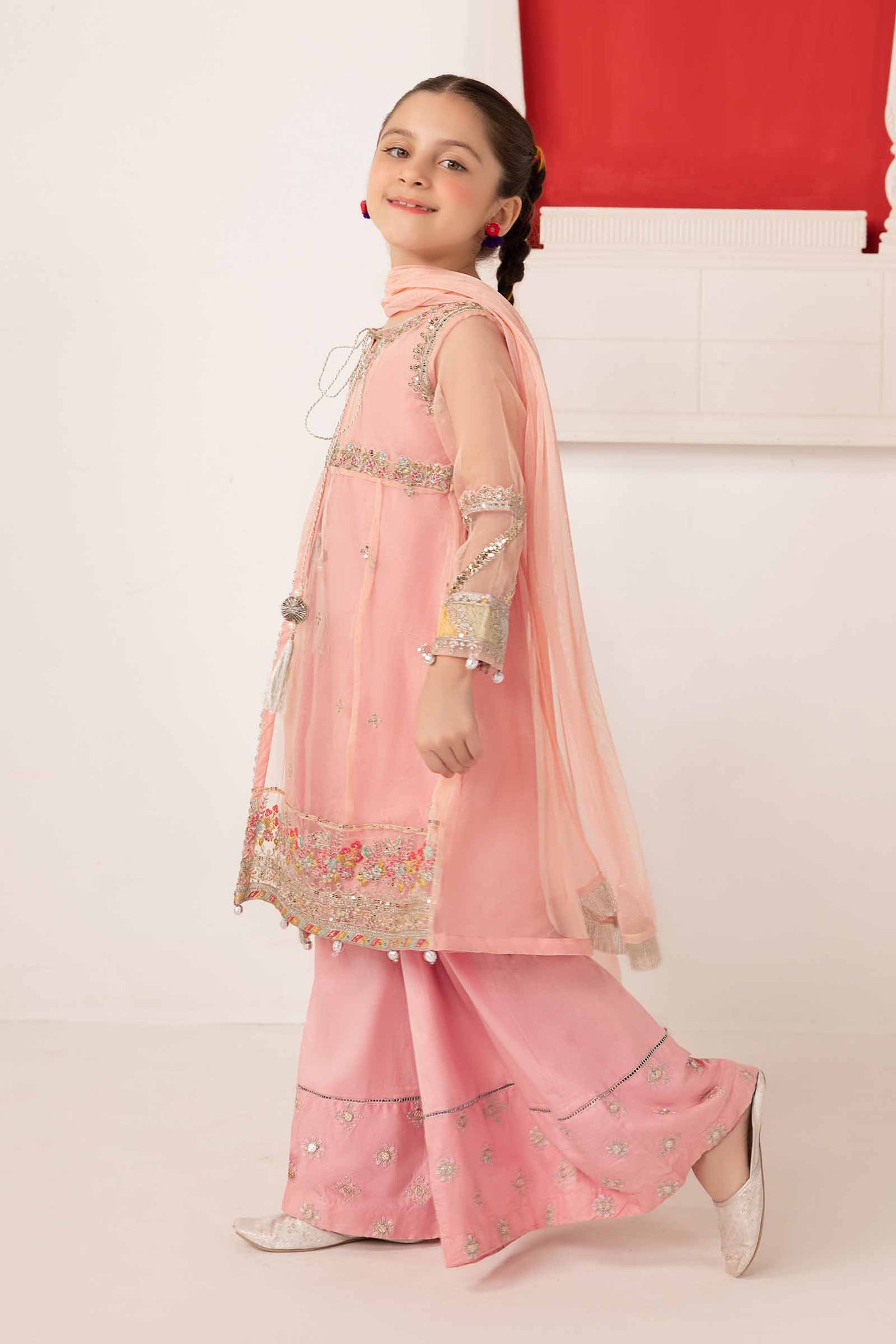 3 Piece Embroidered Organza Suit | MKS-EA24-18