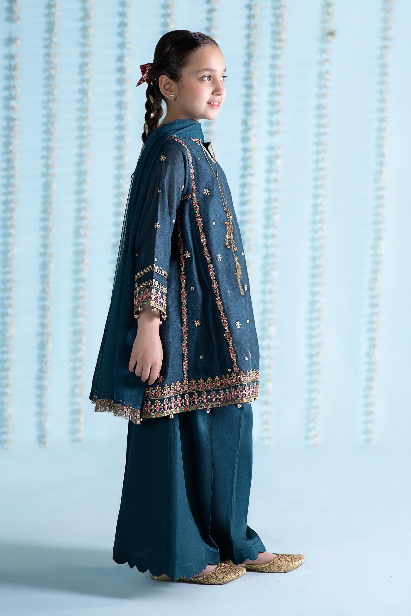 3 Piece Embroidered Yarn Dyed Suit | MKS-EA24-19