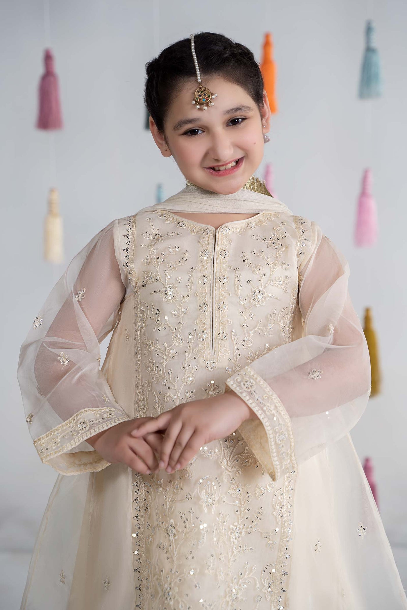 3 Piece Embroidered Organza Suit | MKS-EA24-25