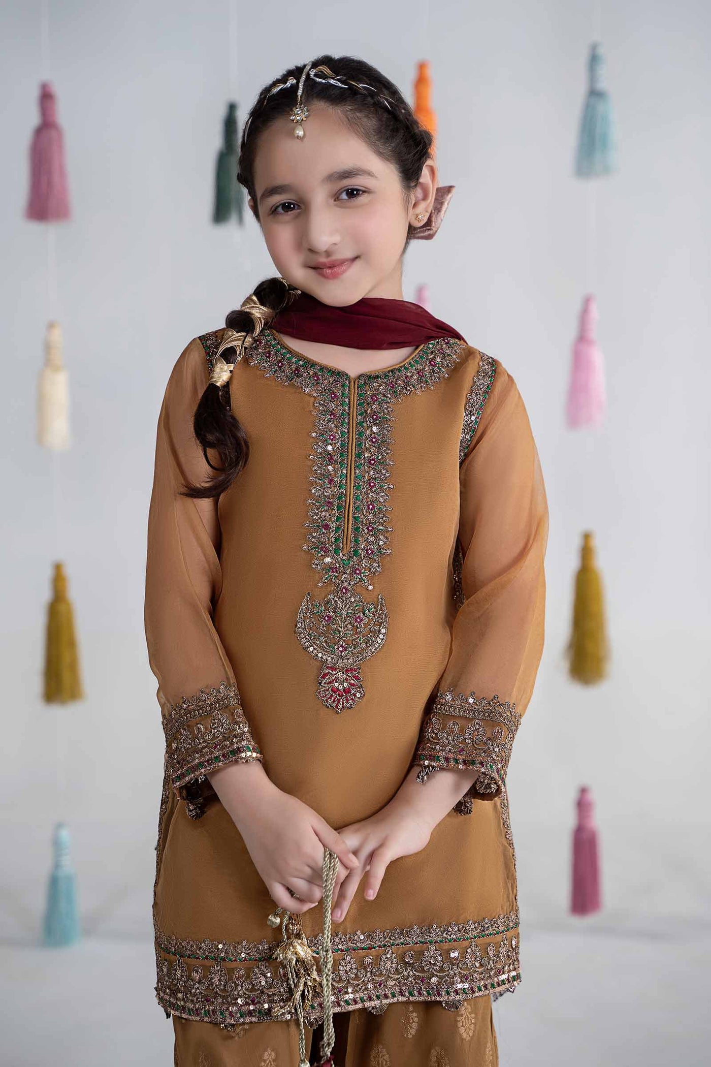 3 Piece Embroidered Organza Suit | MKS-EA24-33