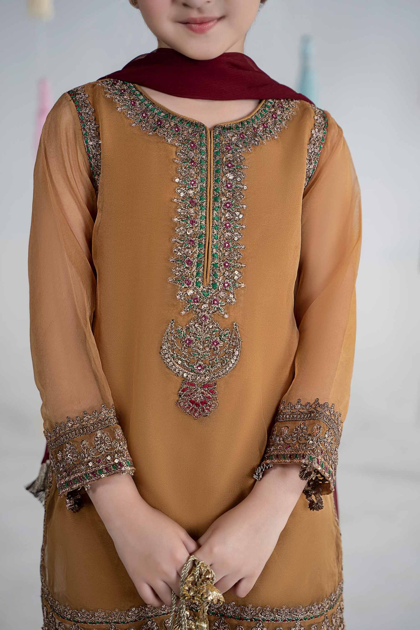 3 Piece Embroidered Organza Suit | MKS-EA24-33