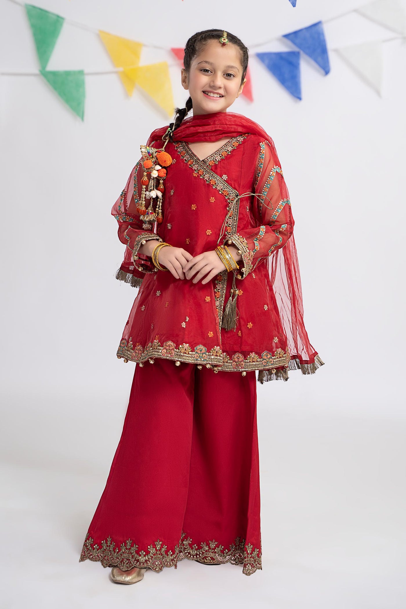 3 Piece Embroidered Organza Suit | MKS-EF24-24