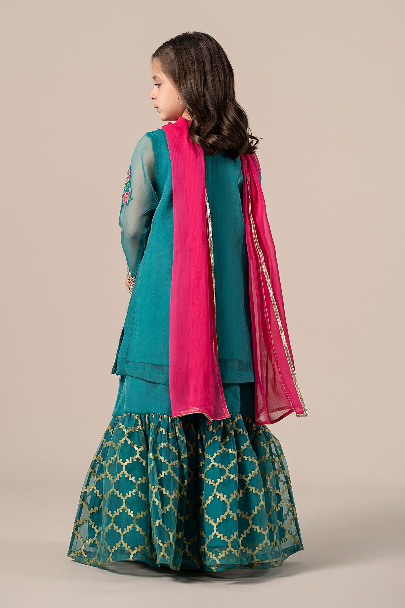 3 Piece Embroidered Organza Suit | MKS-EF25-16