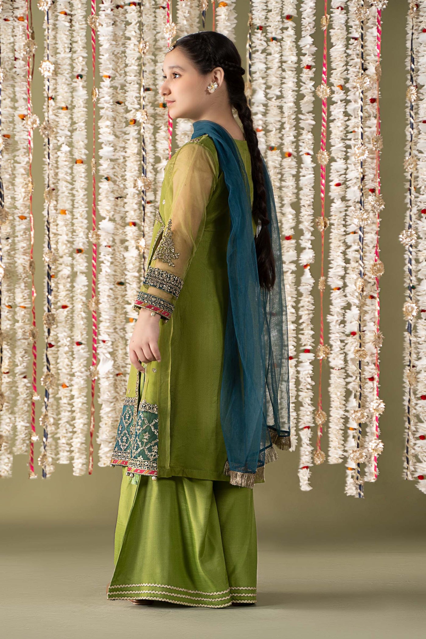 3 Piece Embroidered Organza Suit | MKS-EF25-21