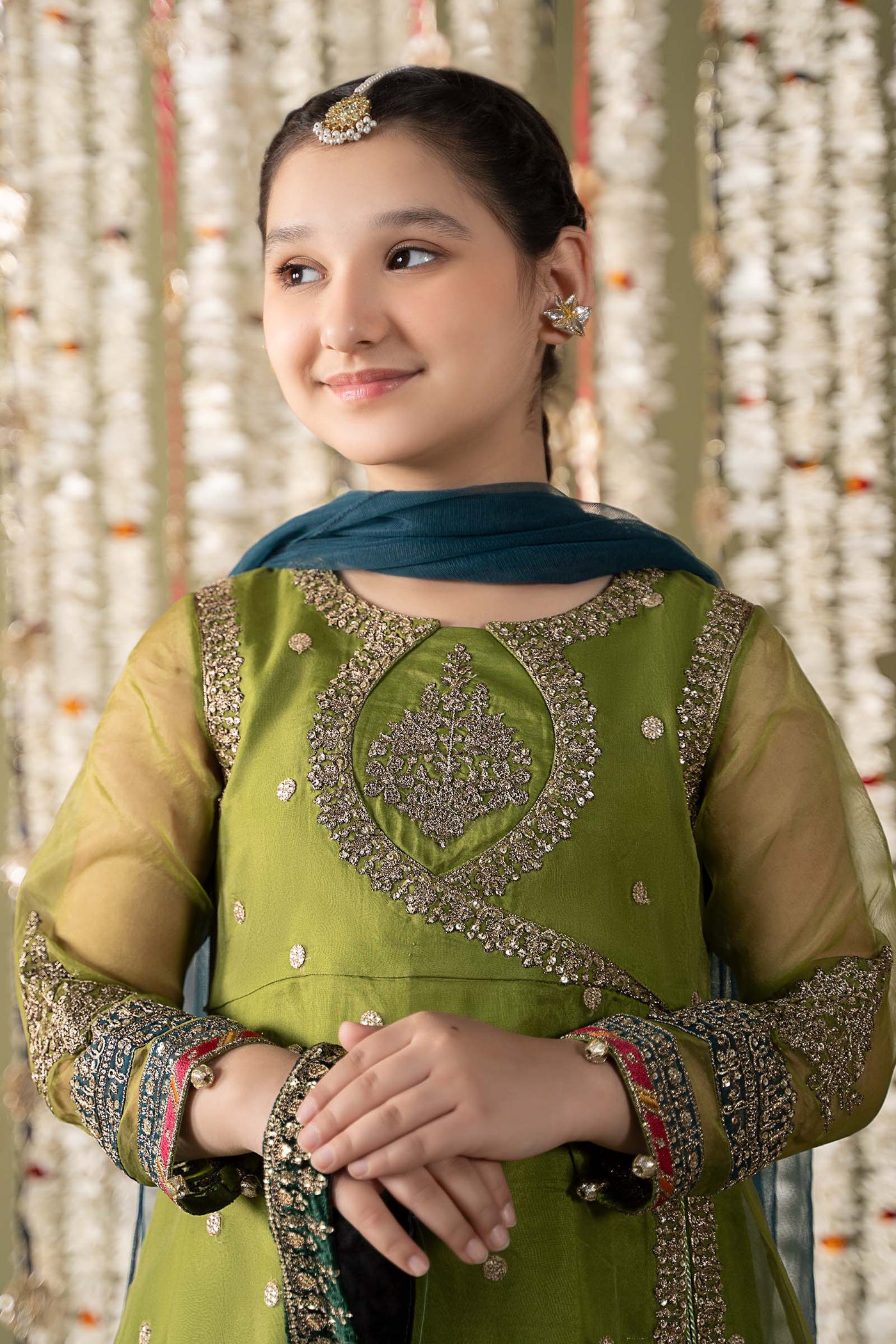 3 Piece Embroidered Organza Suit | MKS-EF25-21