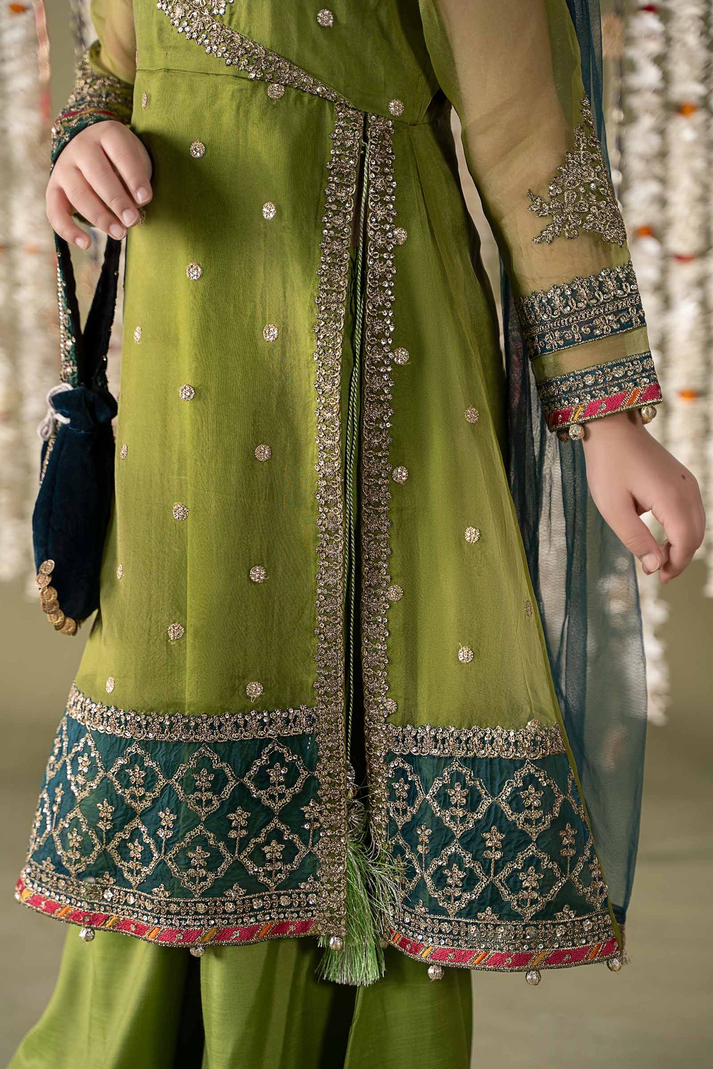 3 Piece Embroidered Organza Suit | MKS-EF25-21