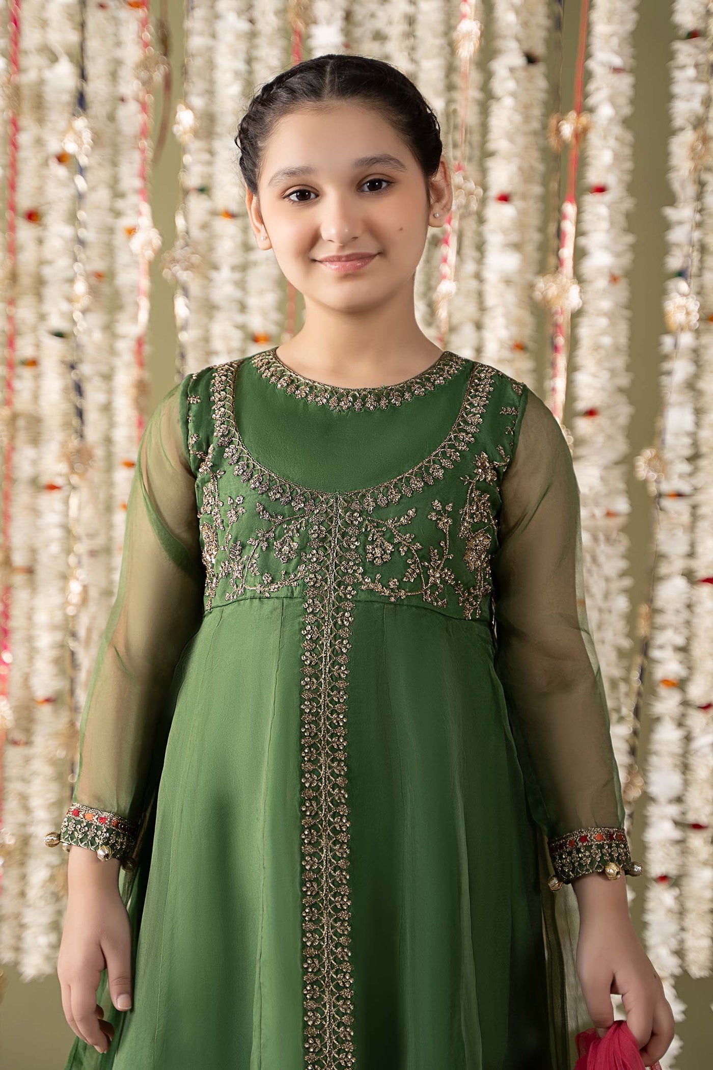 3 Piece Embroidered Organza Suit | MKS-EF25-32