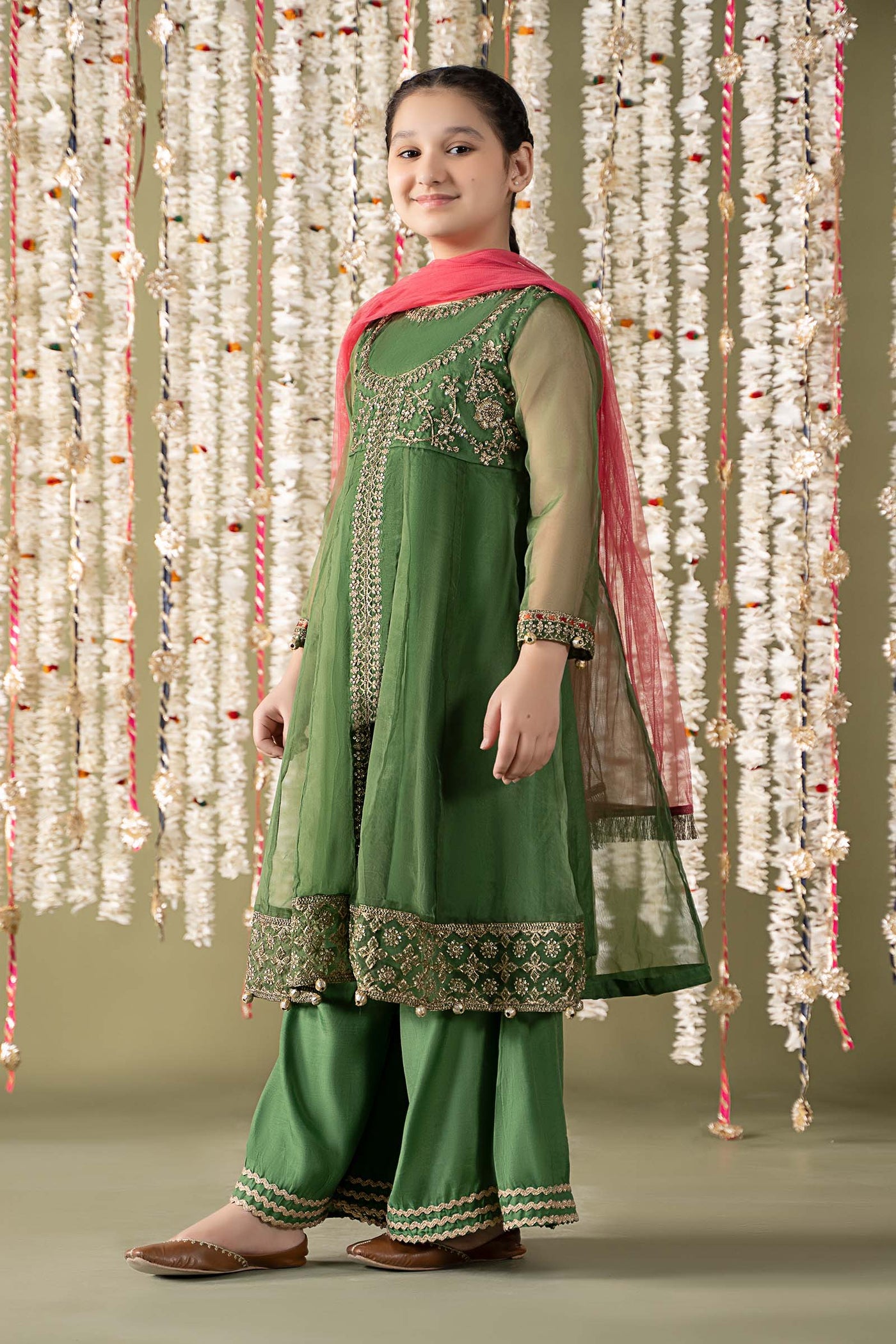 3 Piece Embroidered Organza Suit | MKS-EF25-32