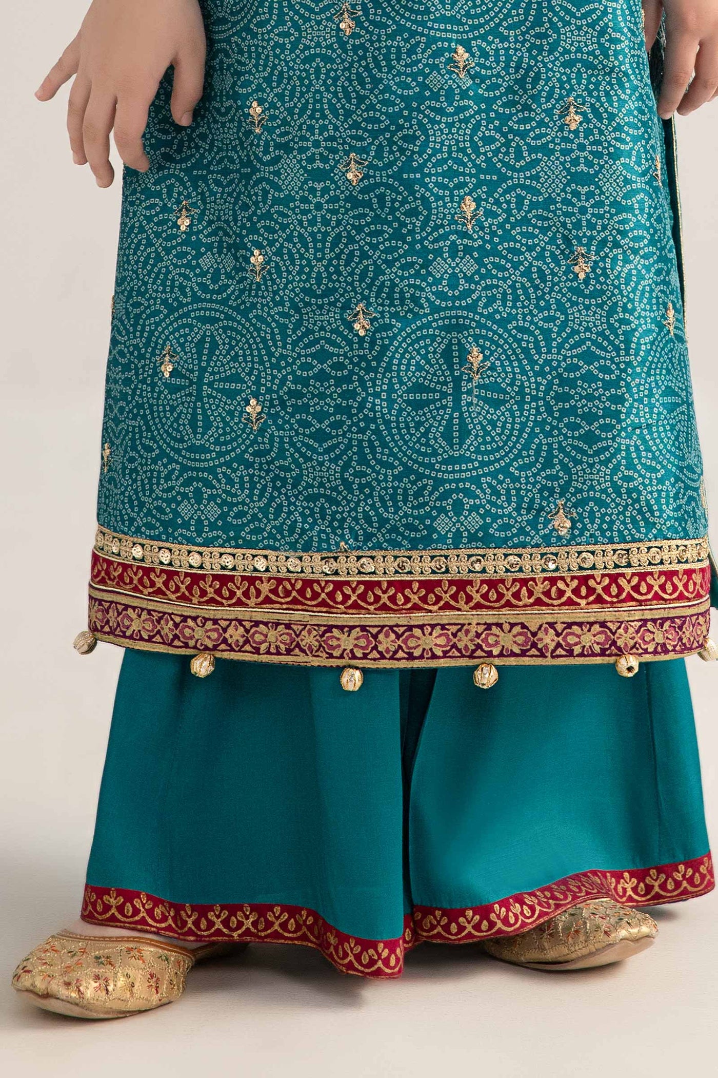 3 Piece Embroidered Raw Silk Suit | MKS-EF25-33