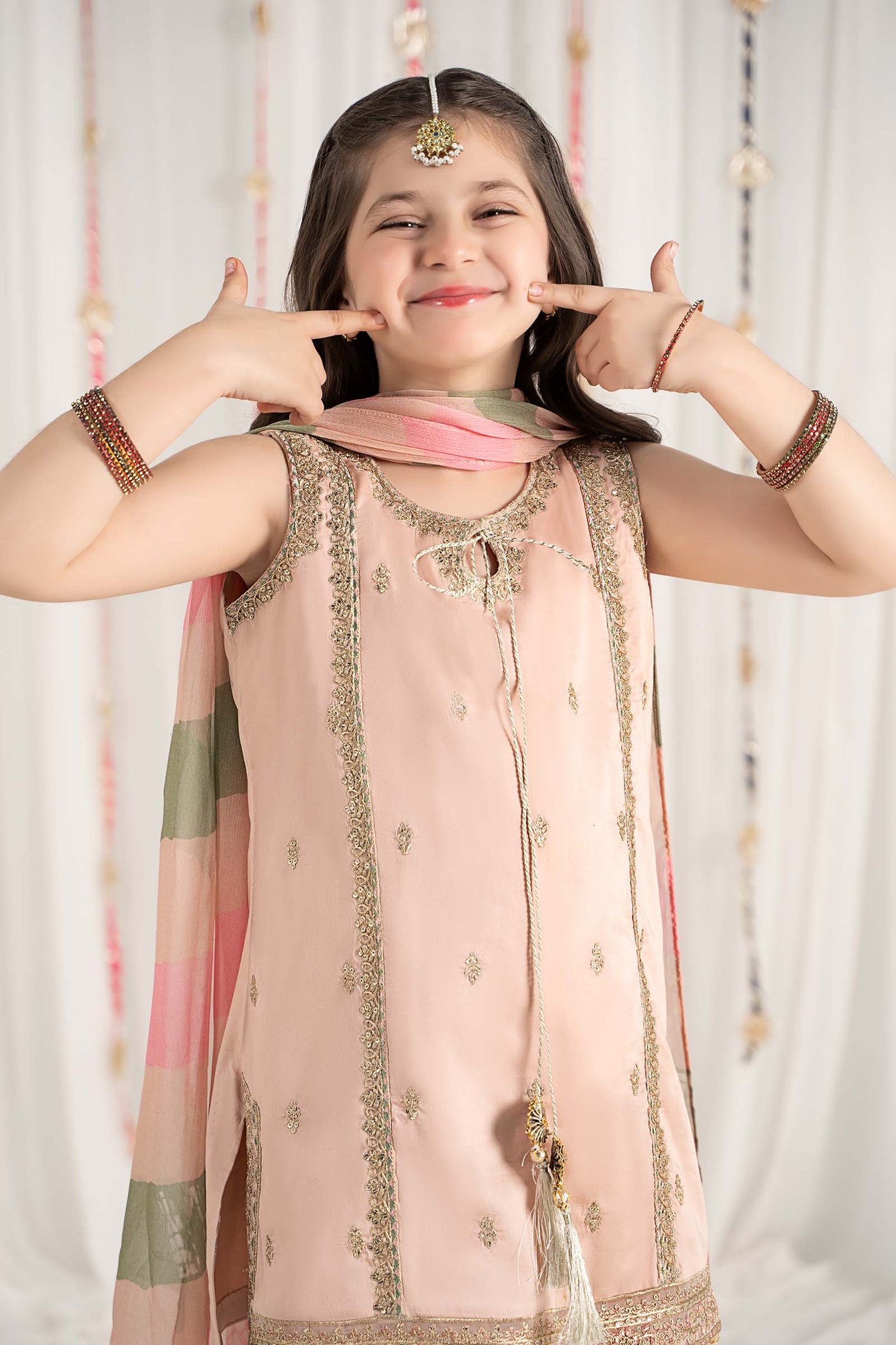 3 Piece Embroidered Cotton Satin Suit | MKS-EF25-35