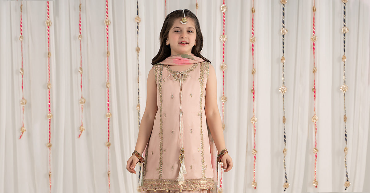 3 Piece Embroidered Cotton Satin Suit | MKS-EF25-35