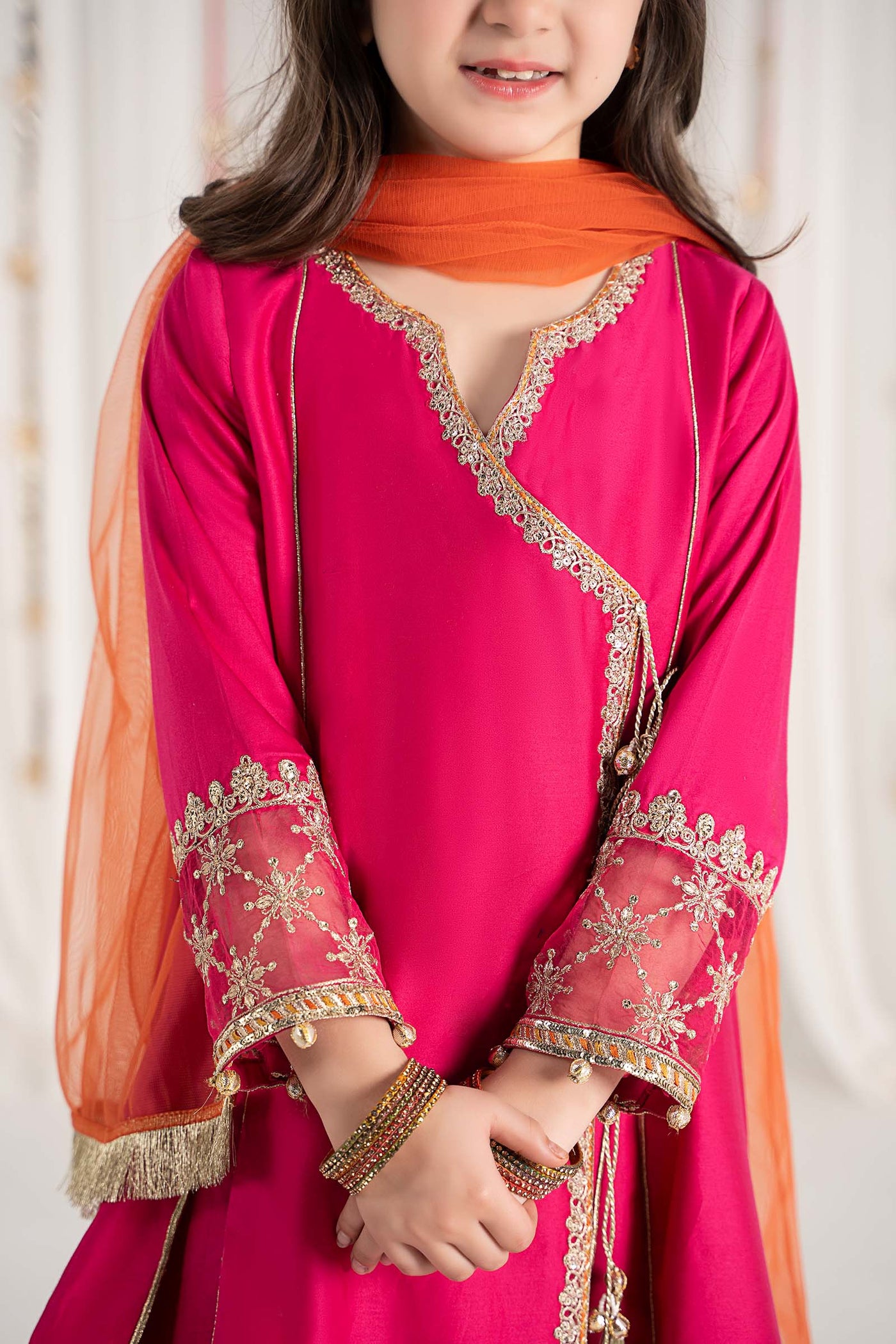 3 Piece Embroidered Cotton Satin Suit | MKS-EF25-41