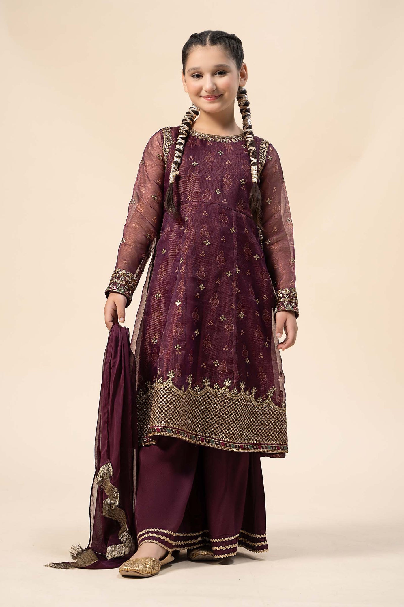 3 Piece Embroidered Cotton Net Suit | MKS-W24-01