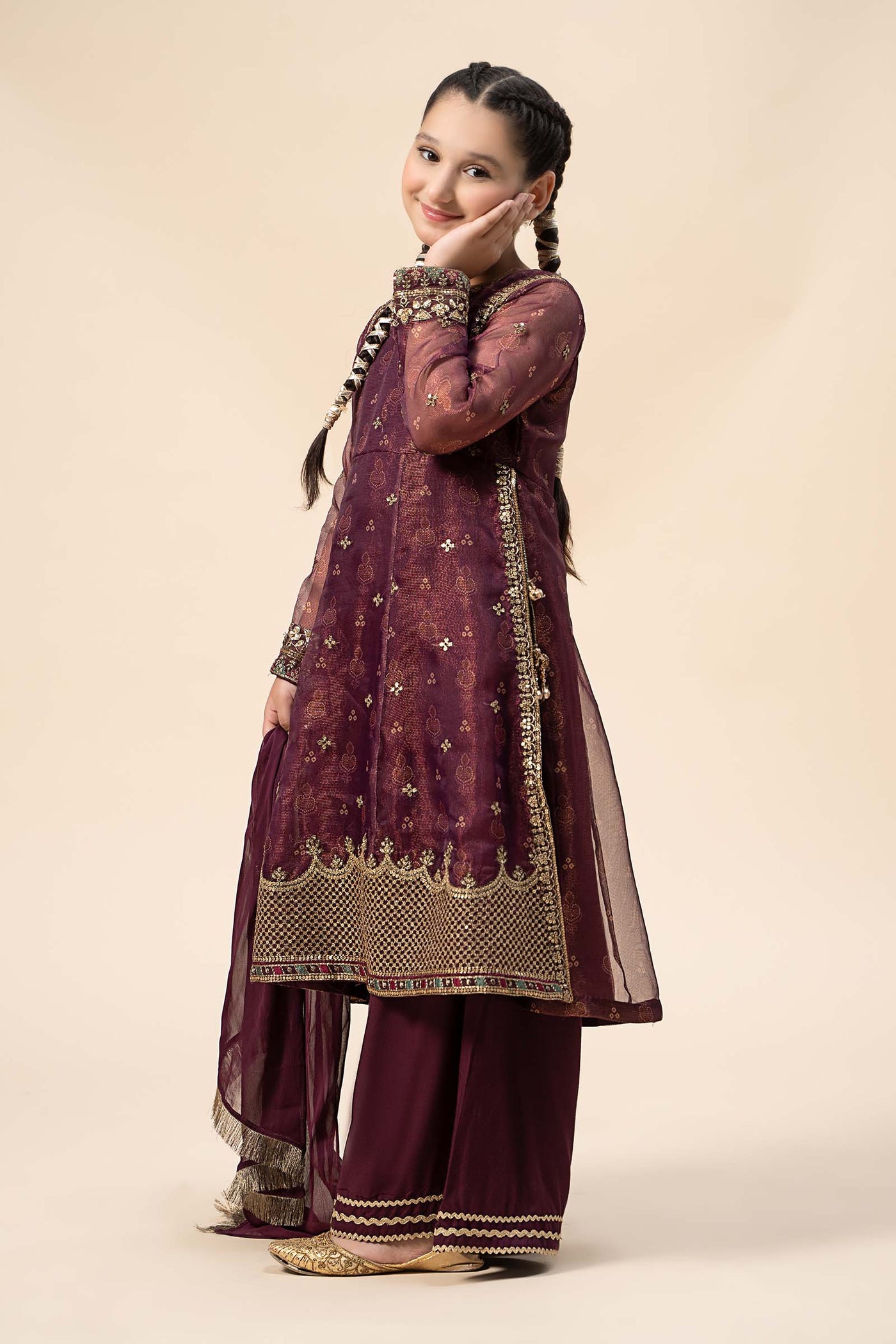 3 Piece Embroidered Cotton Net Suit | MKS-W24-01