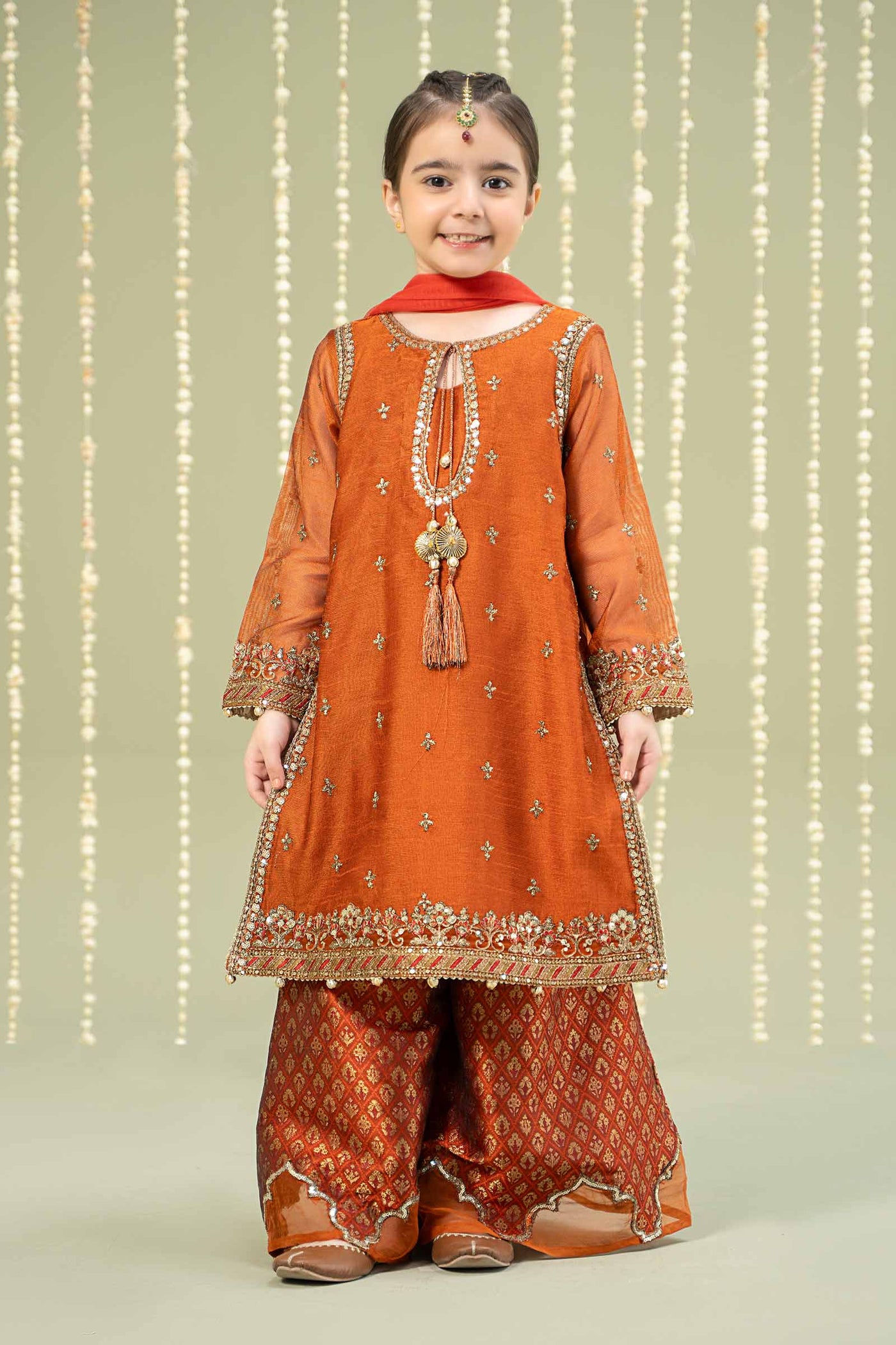 3 Piece Embroidered Paper Cotton Suit | MKS-W24-09