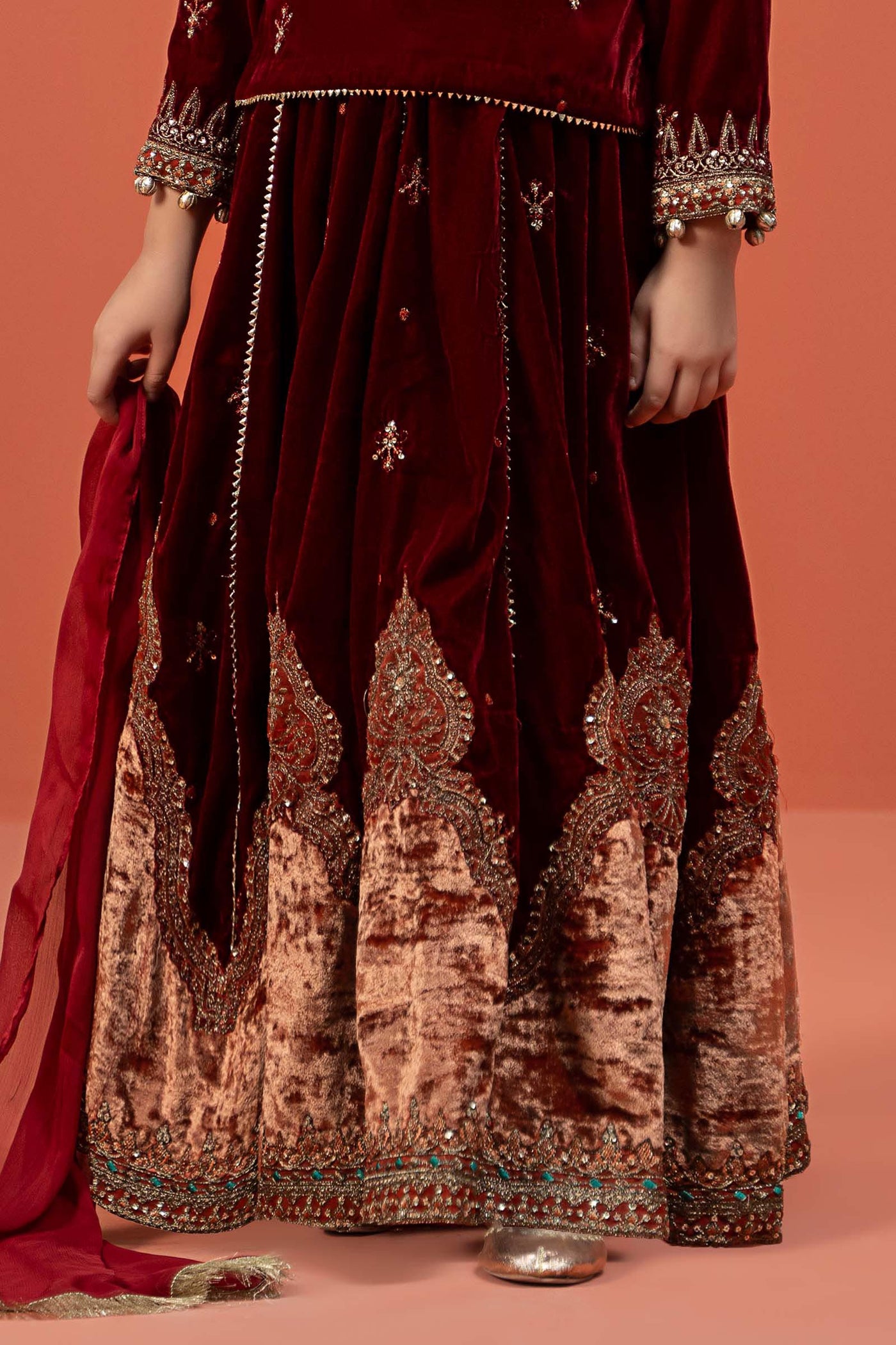 3 Piece Embroidered Velvet Suit | MKS-W24-14