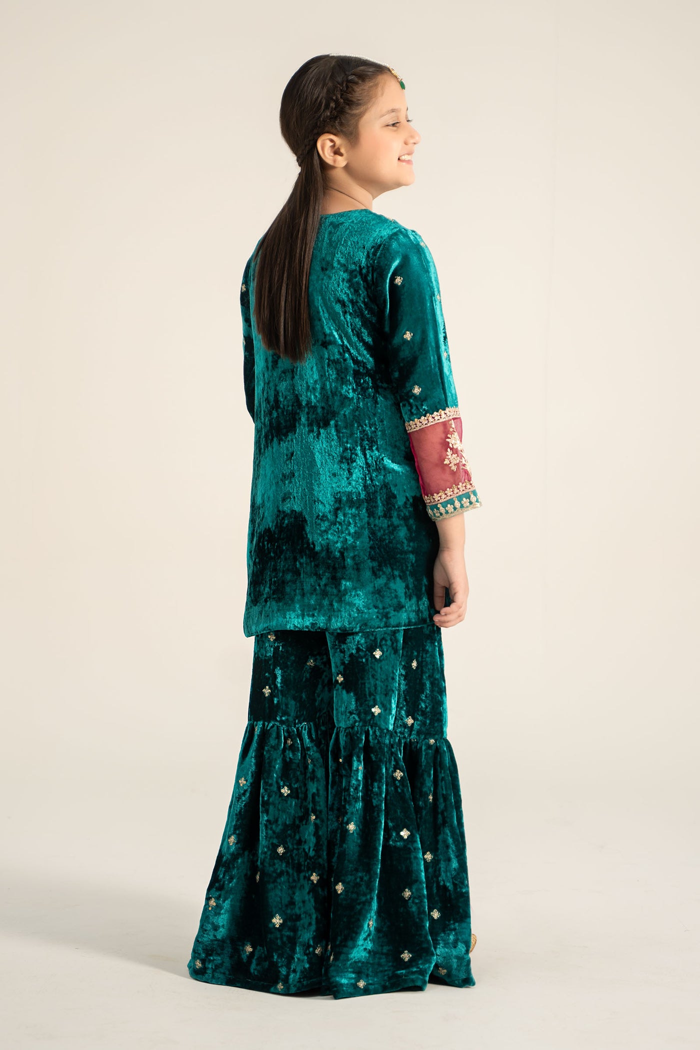 3 Piece Embroidered Velvet Suit | MKS-W24-16