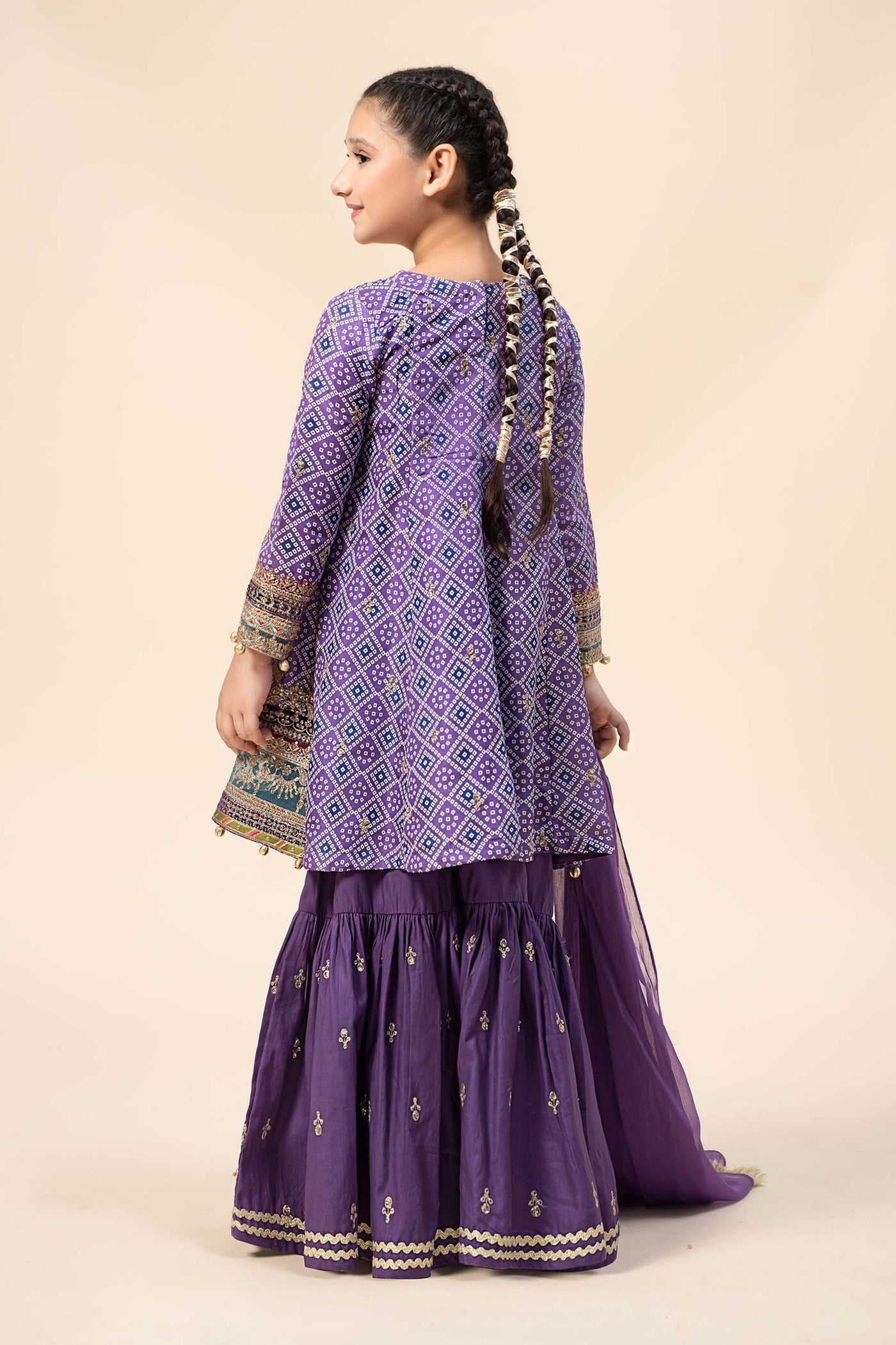 3 Piece Embroidered Raw Silk Suit | MKS-W24-20