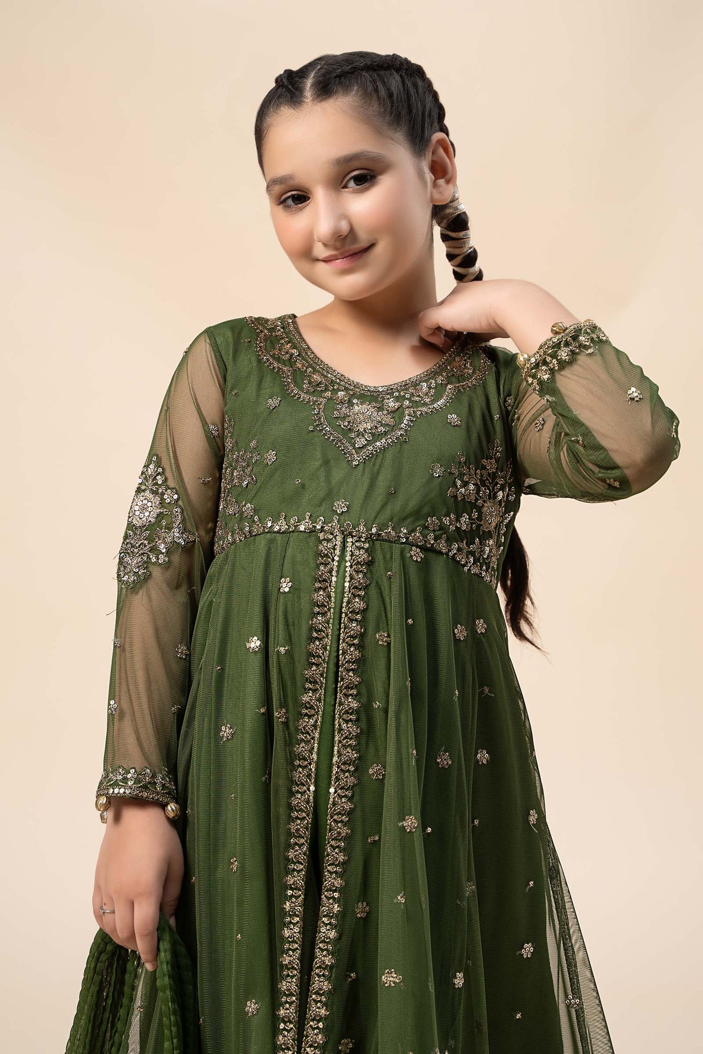 3 Piece Embroidered Net Suit | MKS-W24-25