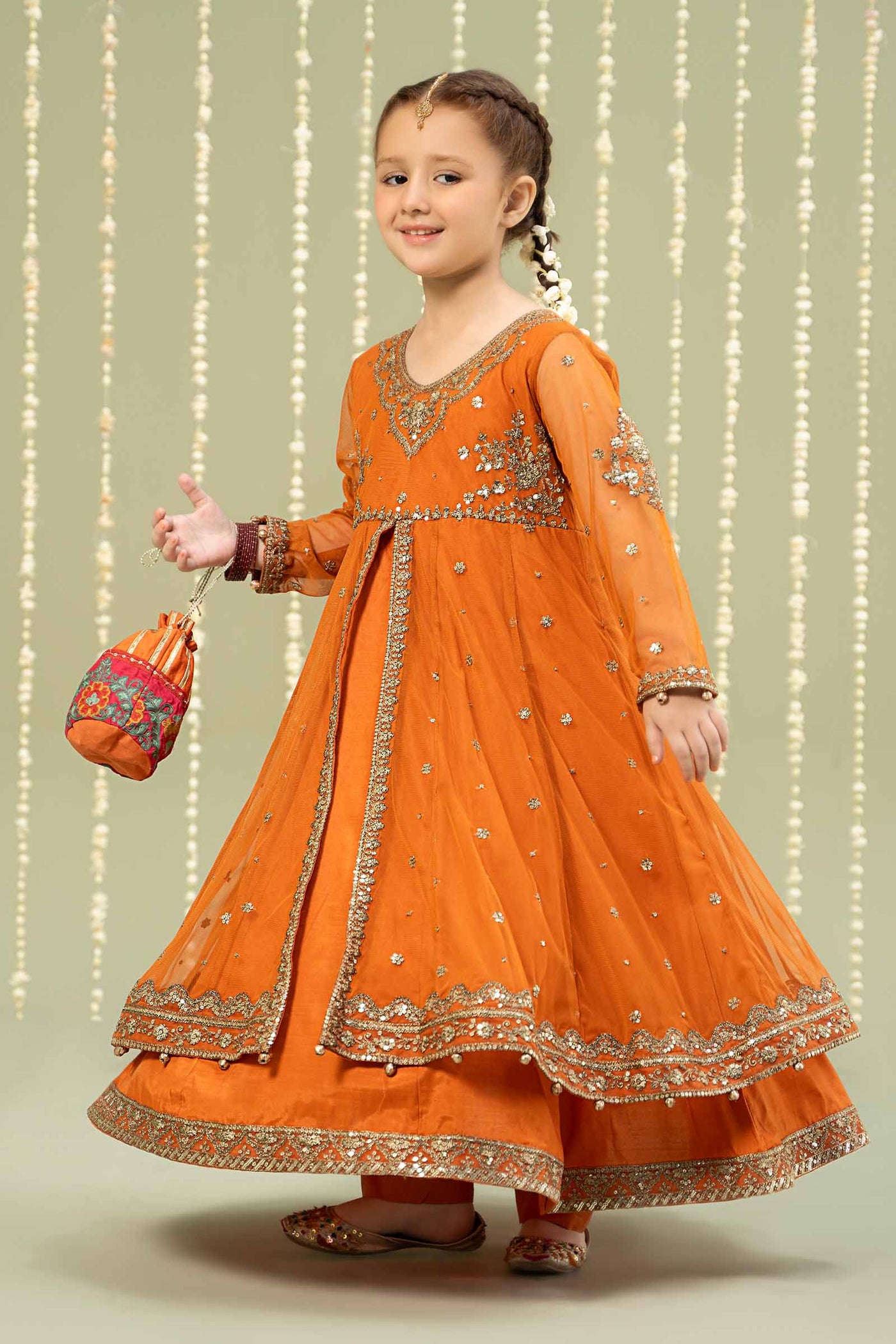 3 Piece Embroidered Net Suit | MKS-W24-25