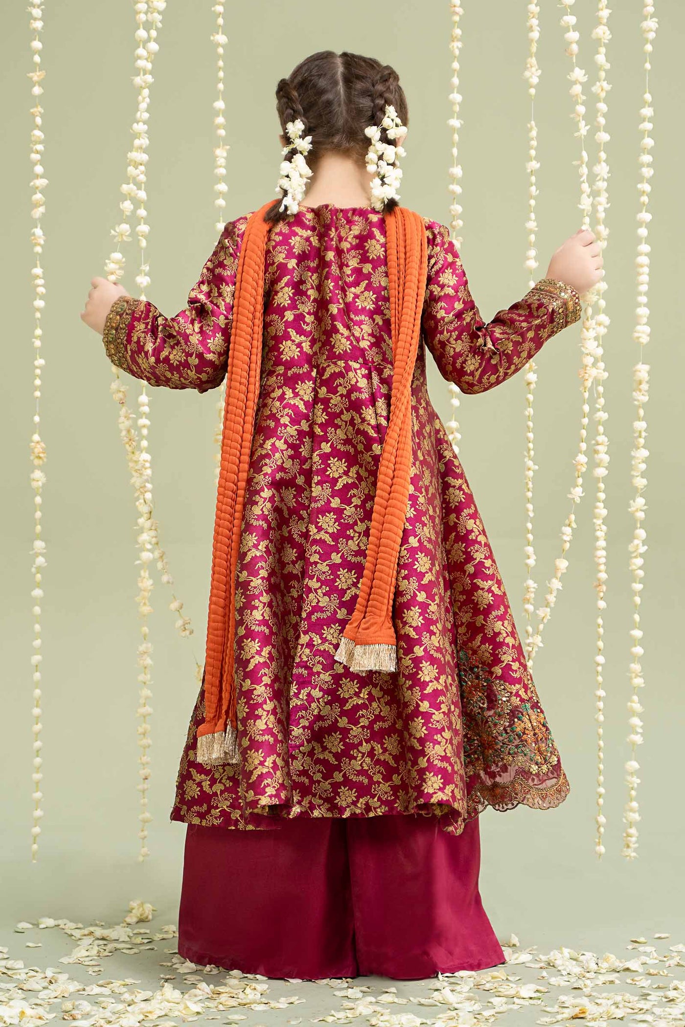 3 Piece Embroidered Jamawar Suit | MKS-W24-30