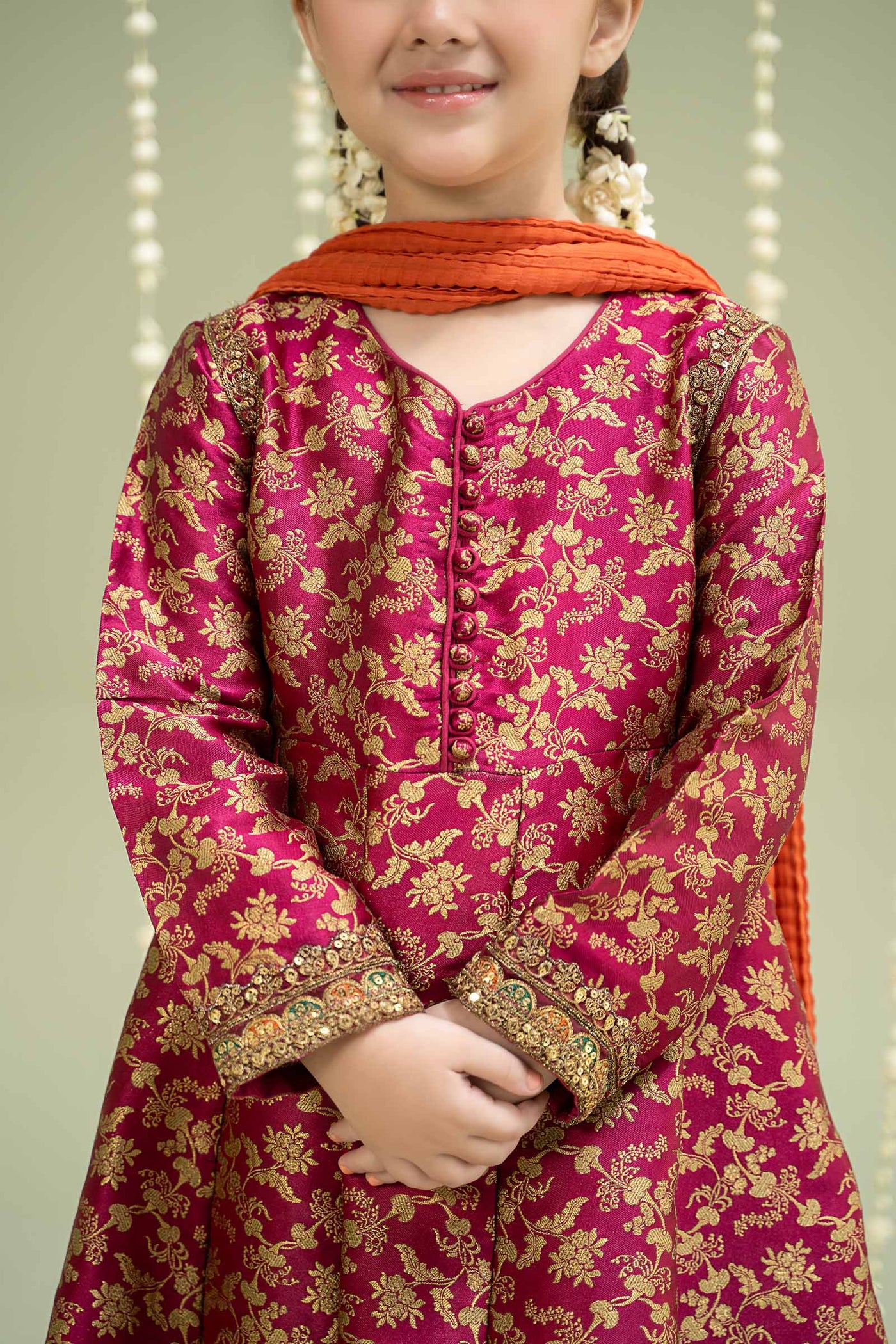 3 Piece Embroidered Jamawar Suit | MKS-W24-30