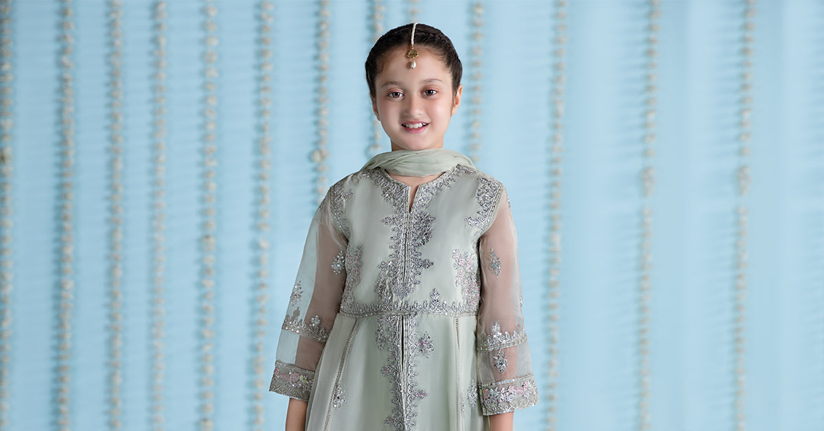 3 Piece Embroidered Organza Suit | MKS-EA24-01