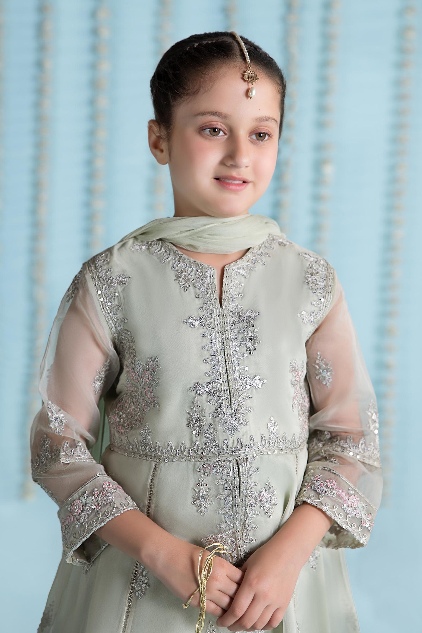 3 Piece Embroidered Organza Suit | MKS-EA24-01