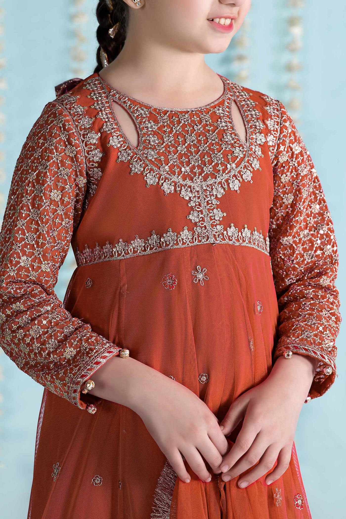 3 Piece Embroidered Net Suit | MKS-EA24-02